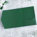 PONATIA 20 PCS Emerald Green Tri-fold Wedding Invitation Pockets for 5x7 Wedding Cards