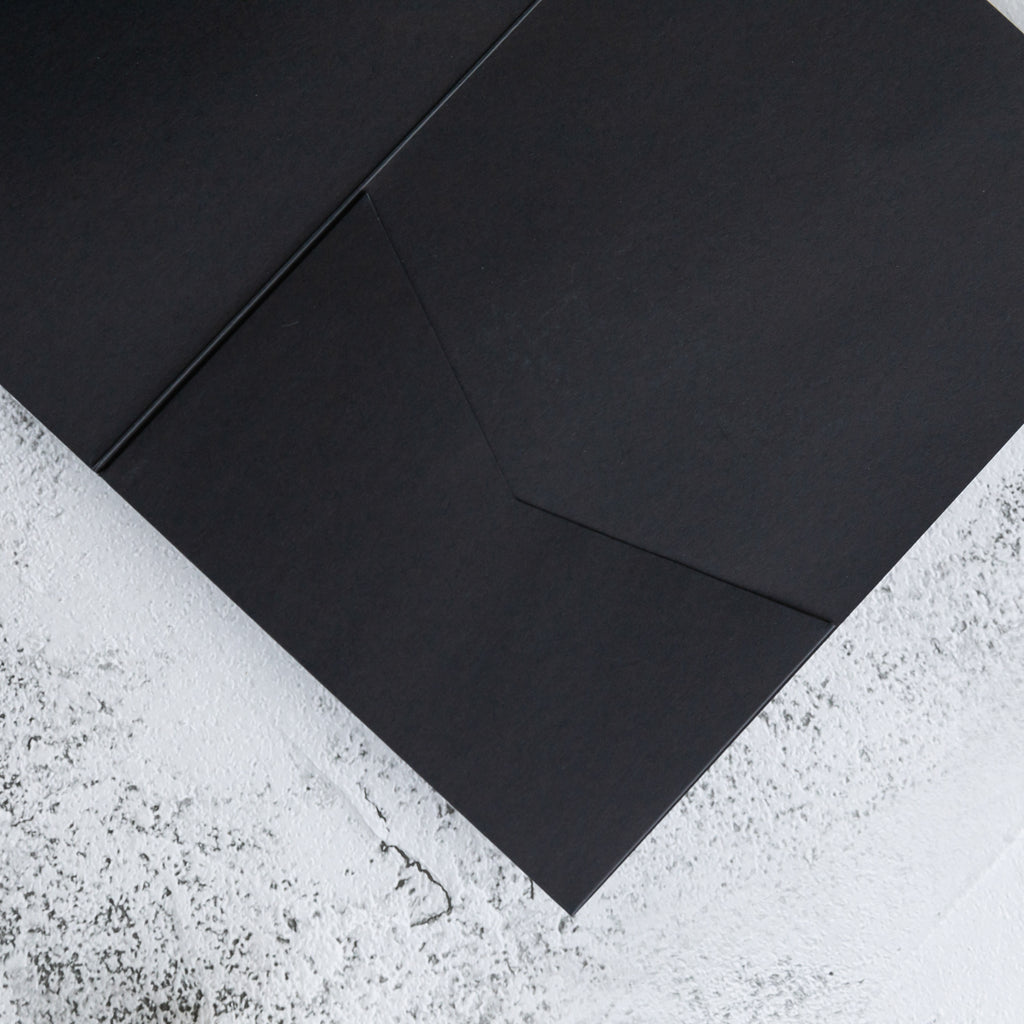 PONATIA 20 PCS Black Tri-fold Wedding Invitation Pockets for 5x7 Wedding Cards