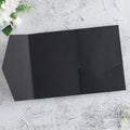 PONATIA 20 PCS Black Tri-fold Wedding Invitation Pockets for 5x7 Wedding Cards