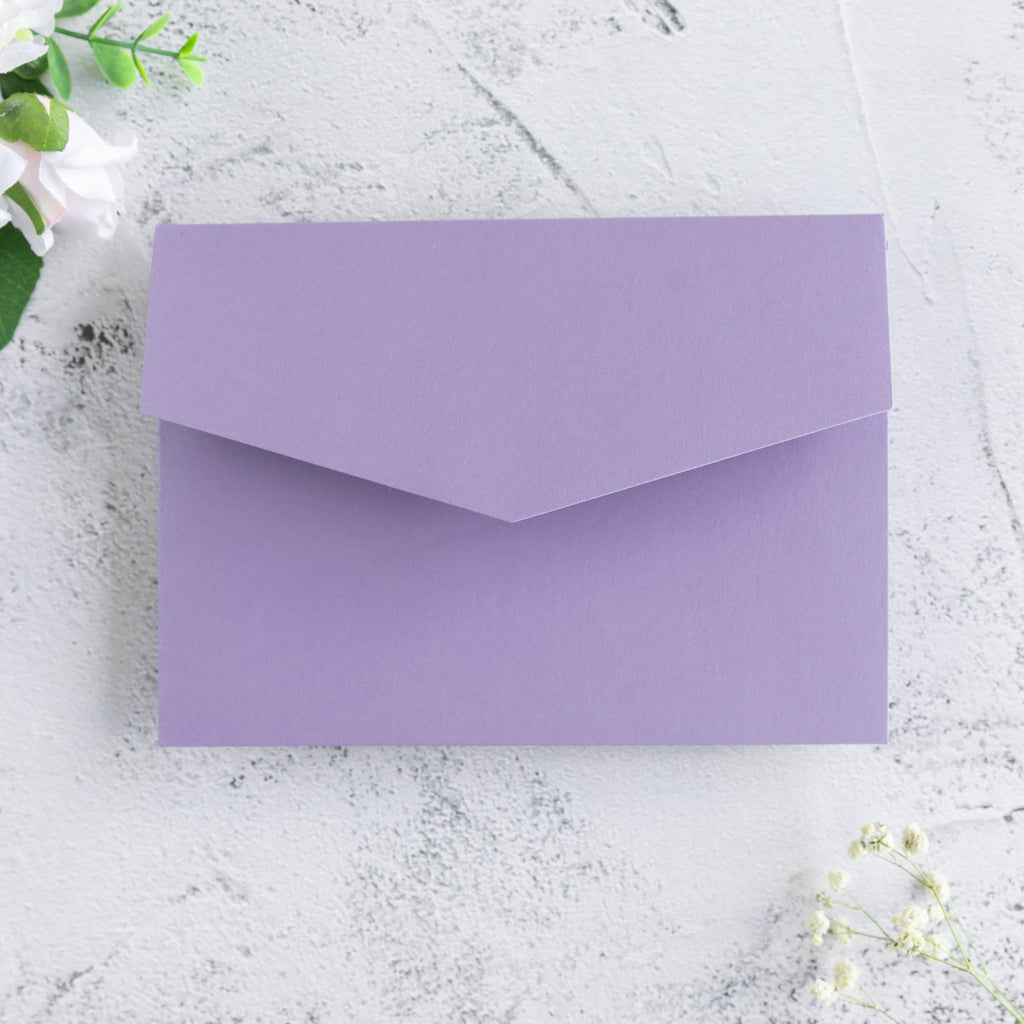 PONATIA 20 PCS Lilac Tri-fold Wedding Invitation Pockets for 5x7 Wedding Cards