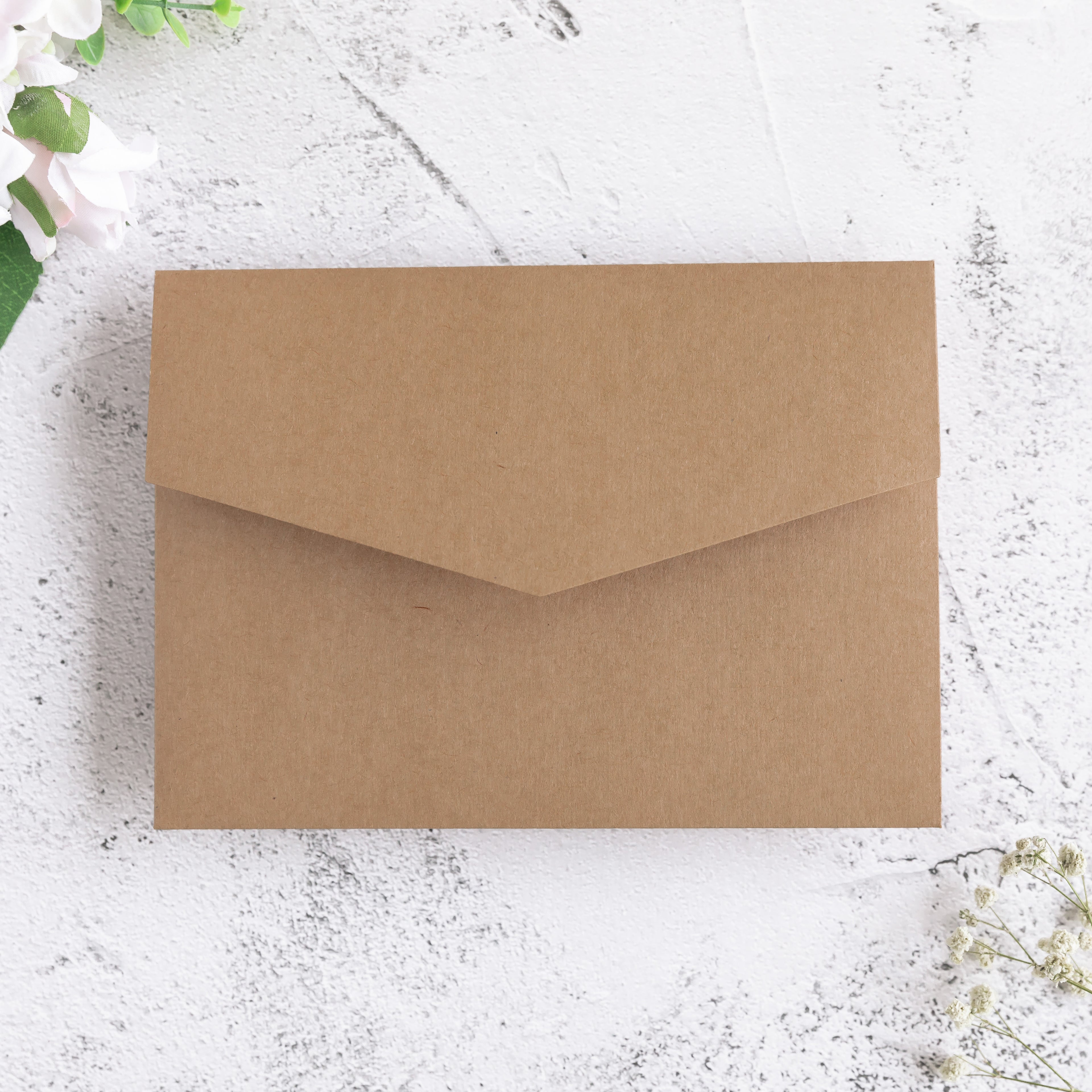 PONATIA 20 PCS Ivory Tri-fold Wedding Invitation Pockets for 5x7 Wedding Cards