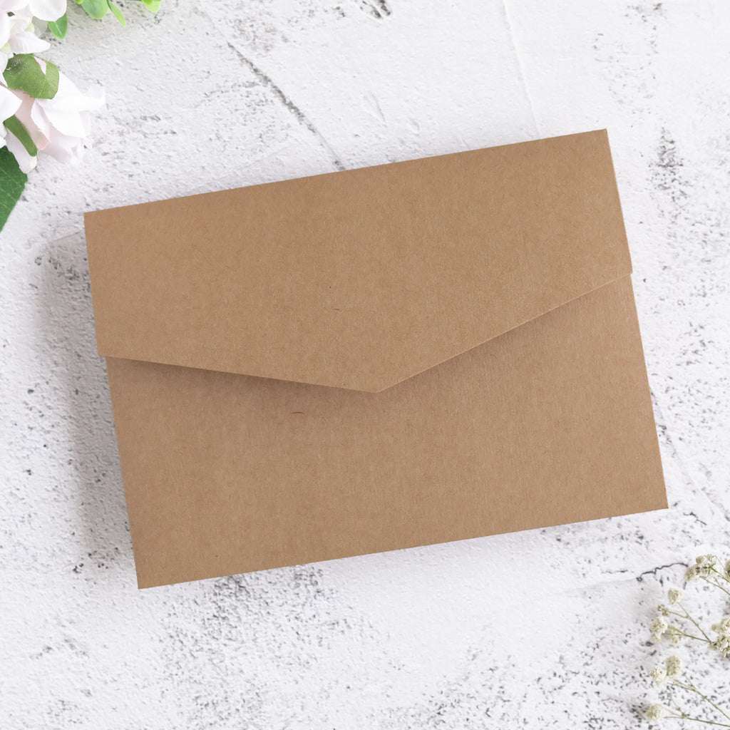 PONATIA 20 PCS Ivory Tri-fold Wedding Invitation Pockets for 5x7 Wedding Cards