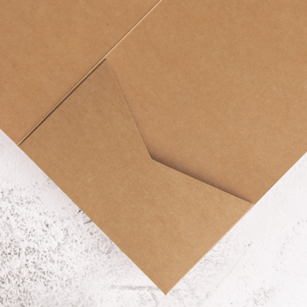 PONATIA 20 PCS Ivory Tri-fold Wedding Invitation Pockets for 5x7 Wedding Cards