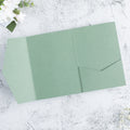 PONATIA 20 PCS Sage Green Tri-fold Wedding Invitation Pockets for 5x7 Wedding Cards