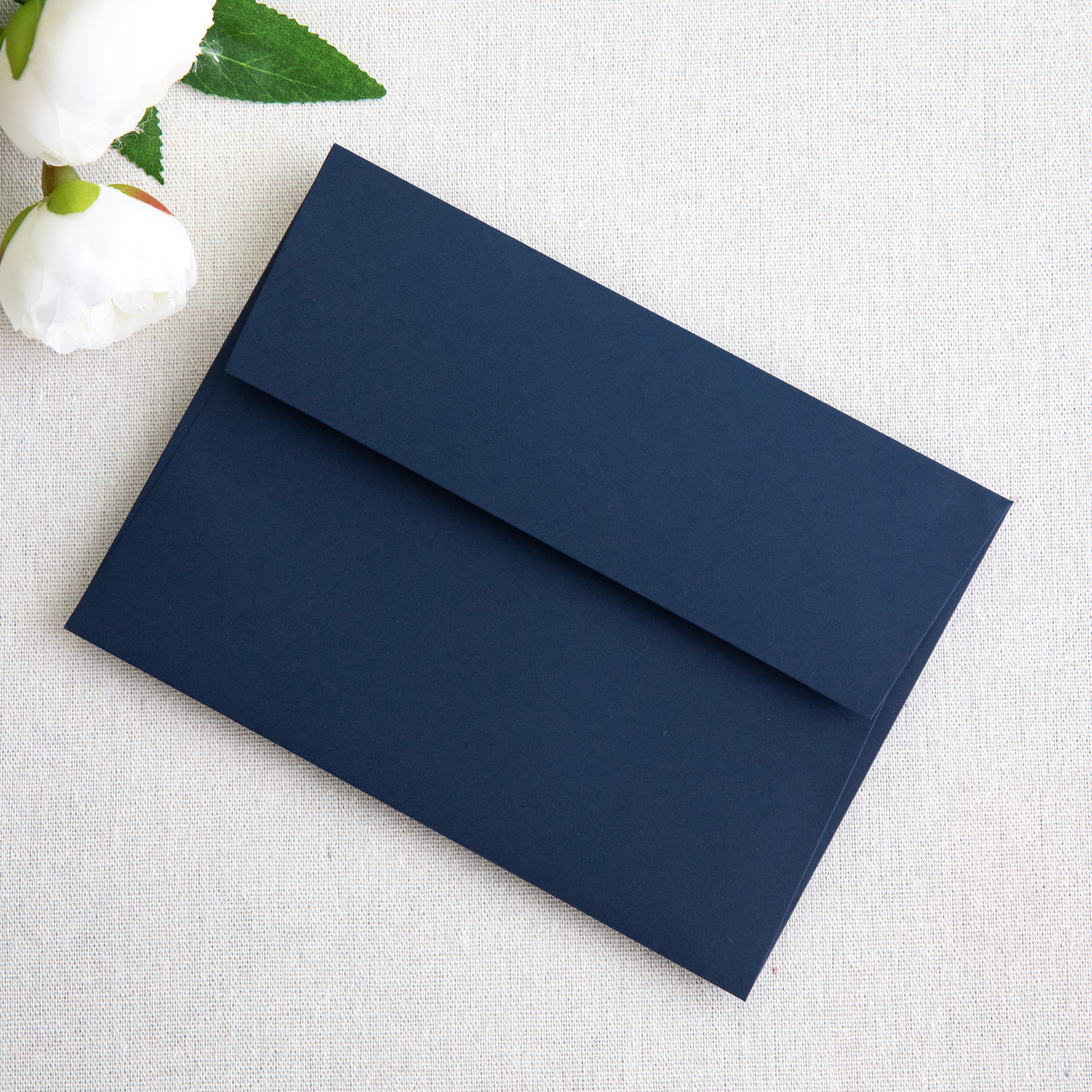 PONATIA 50 Pieces 5x7 Navy Blue Envelopes, A7 Envelopes Self Seal for Weddings, Invitation Cards