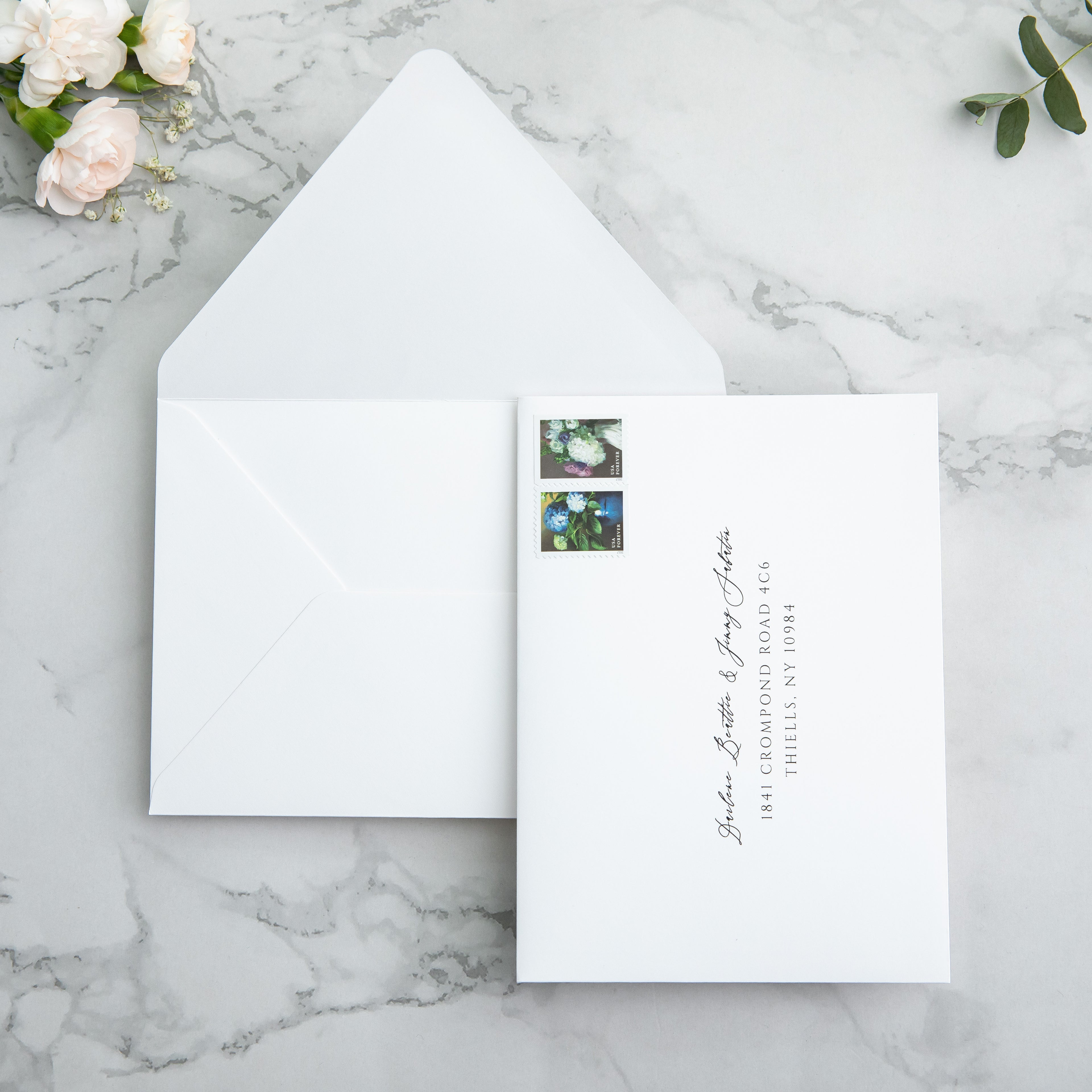 PONATIA 50 Pieces White Euro Flap Envelopes for  Wedding Invitation Card