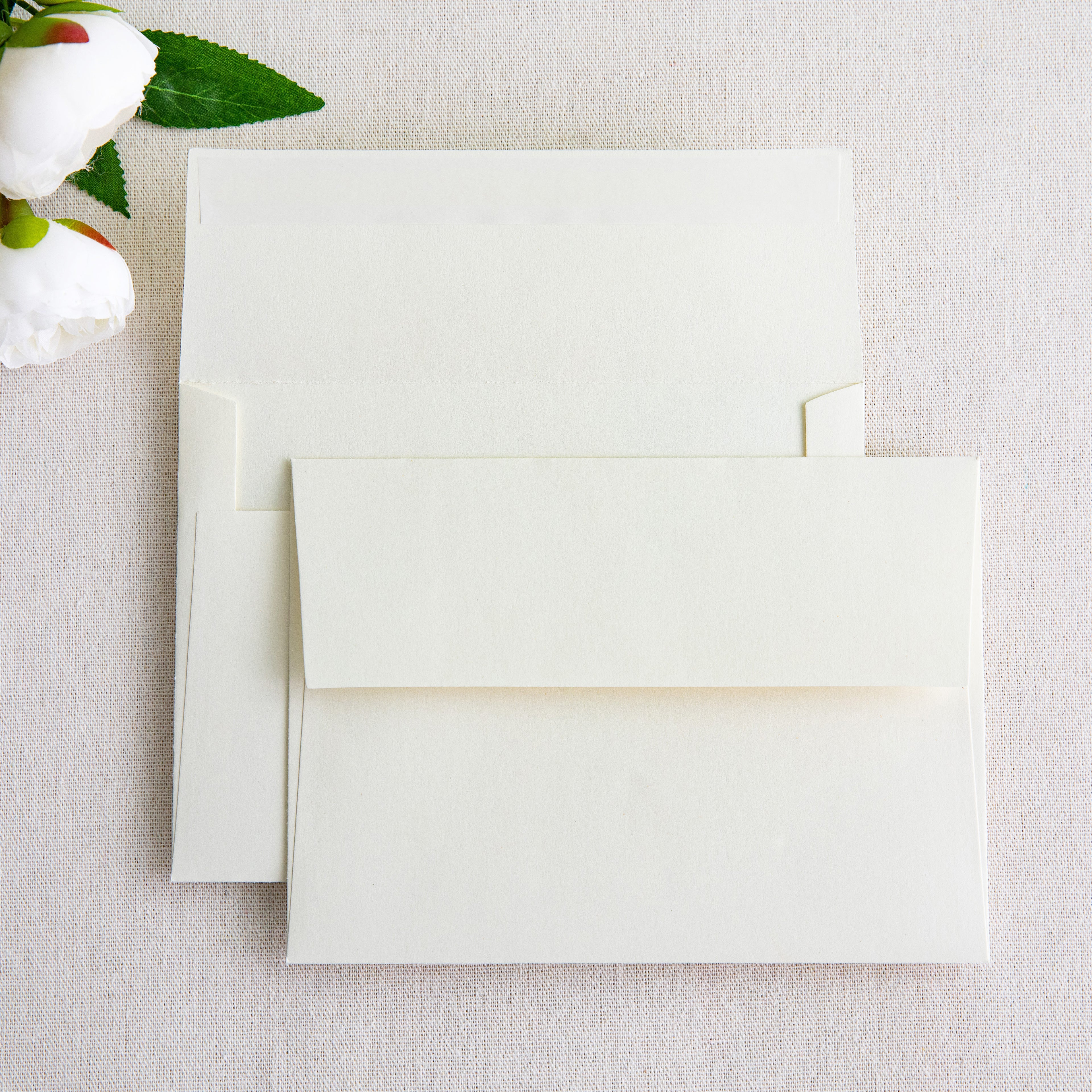 PONATIA 50 Pieces 5x7 Ivory Envelopes, A7 Envelopes Self Seal for Weddings, Invitation Cards