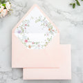 PONATIA 50 Pieces Blush Pink Liner Euro Flap Envelopes for  Wedding Invitation Card