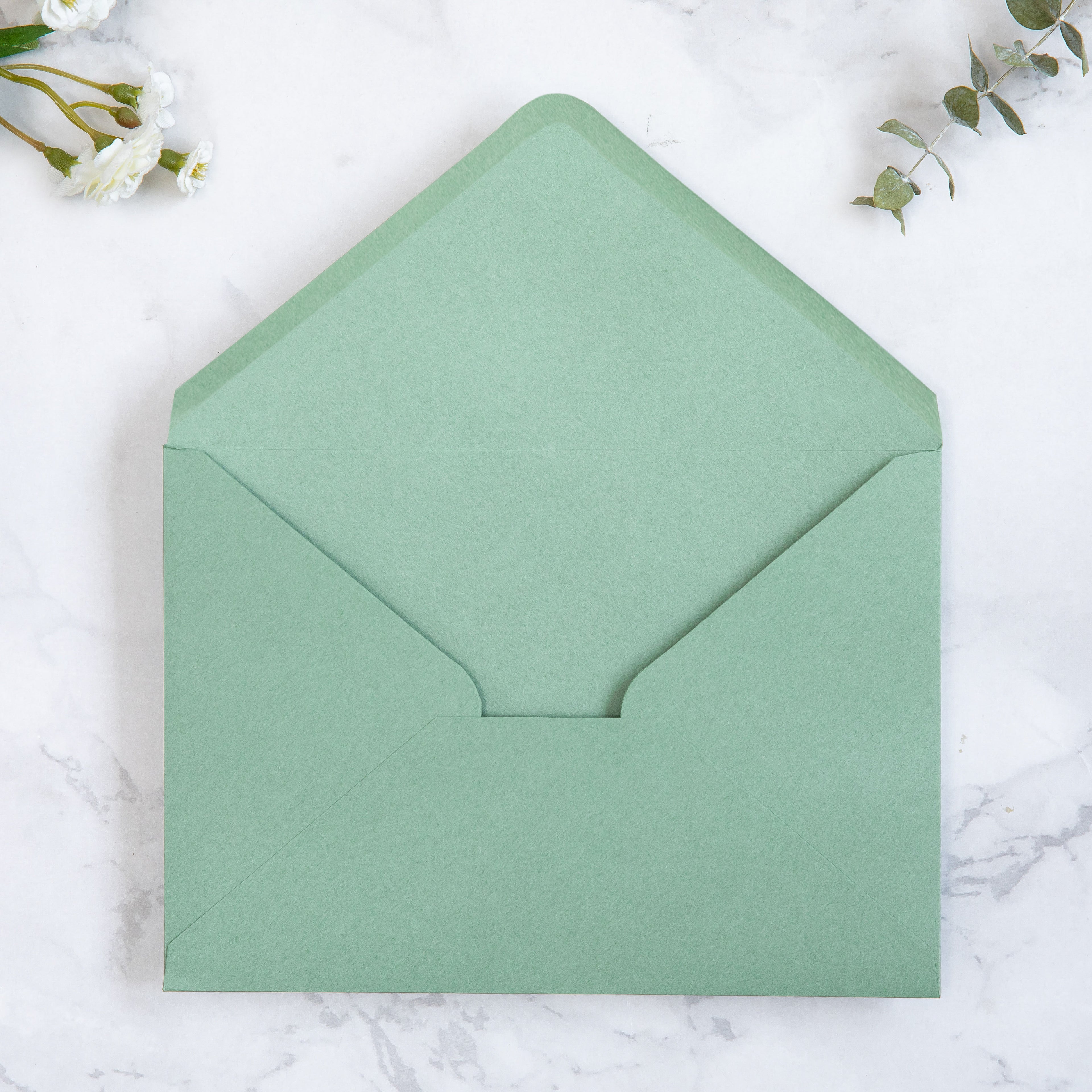 PONATIA 50 Pcs A7 Light Sage Green Envelopes for 5x7 Weddings Invitation Cards