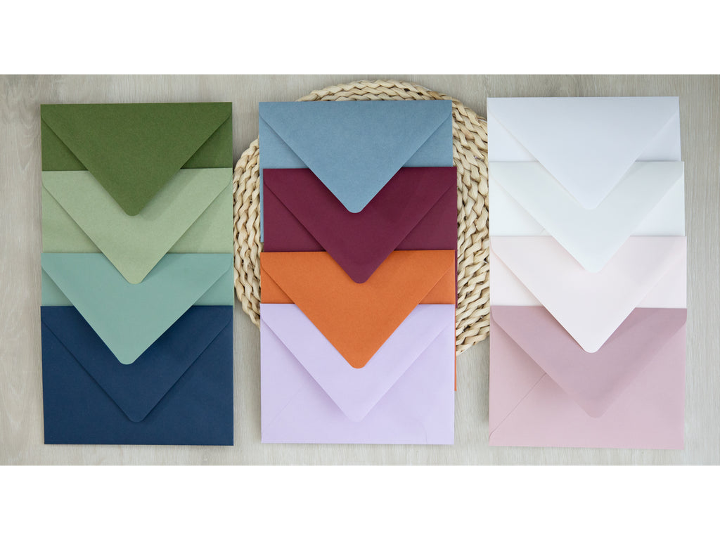 PONATIA 50 Pieces Dusty Rose Floral Liner Euro Flap Envelopes for  Wedding Invitation Card