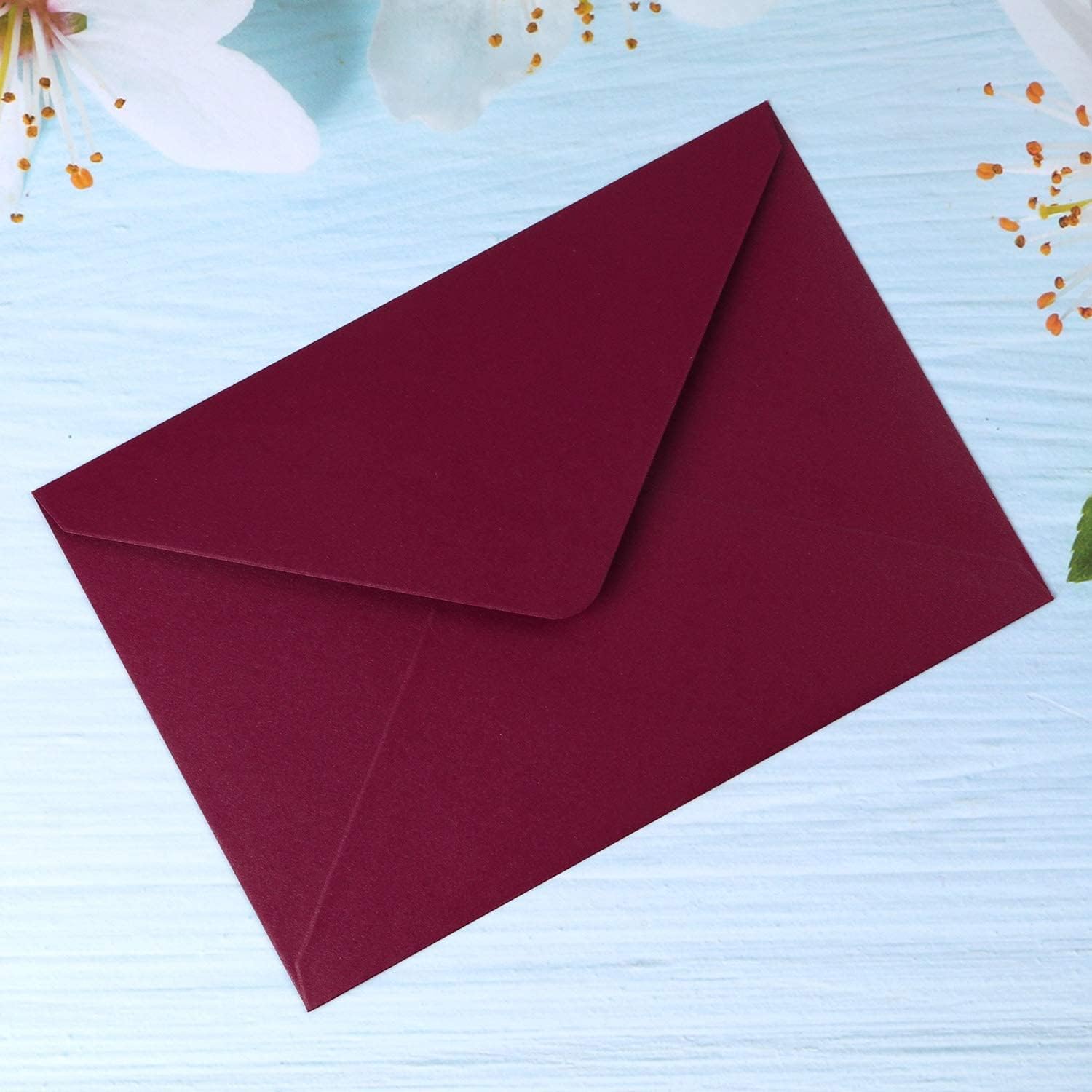 PONATIA 50 Pcs A7 Burgundy Envelopes for 5x7 Weddings Invitation Cards