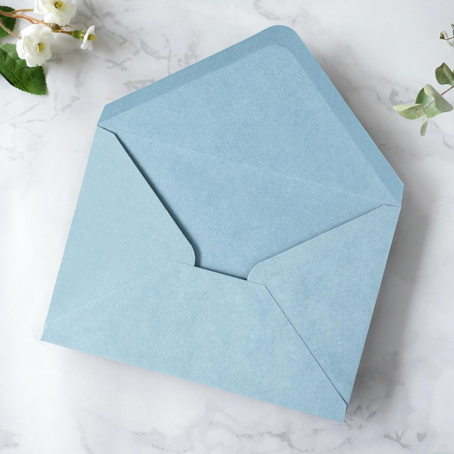 PONATIA 50 Pcs A7 Dusty Blue Envelopes for 5x7 Weddings Invitation Cards