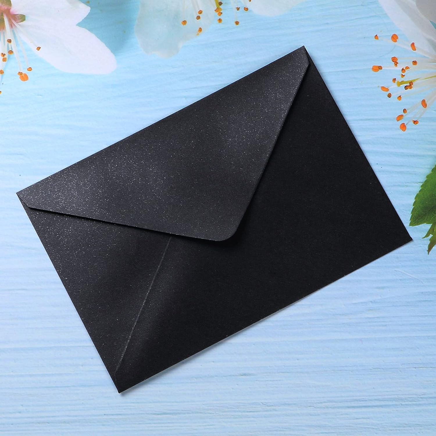 PONATIA 50 Pcs A7 Black Envelopes for 5x7 Weddings Invitation Cards