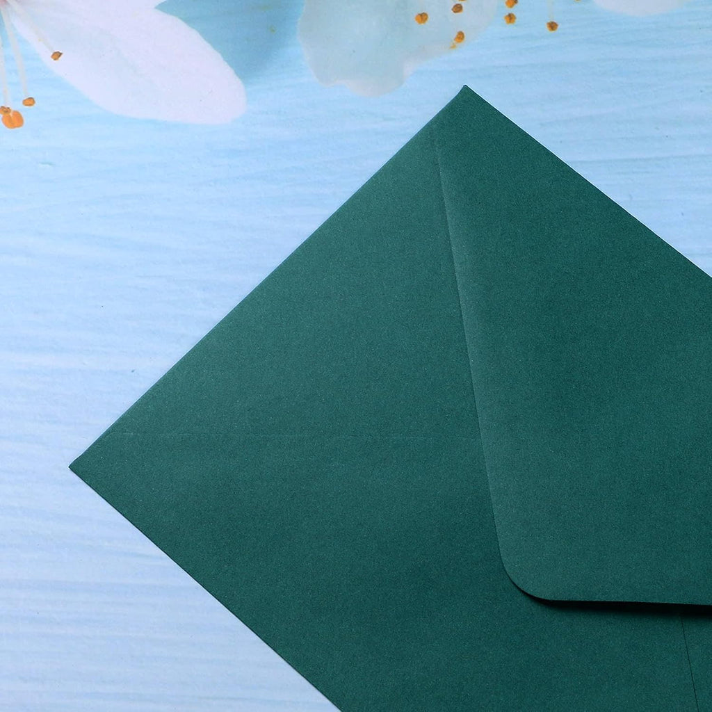 PONATIA 50 Pcs A7 Emerald Green Envelopes for 5x7 Weddings Invitation Cards