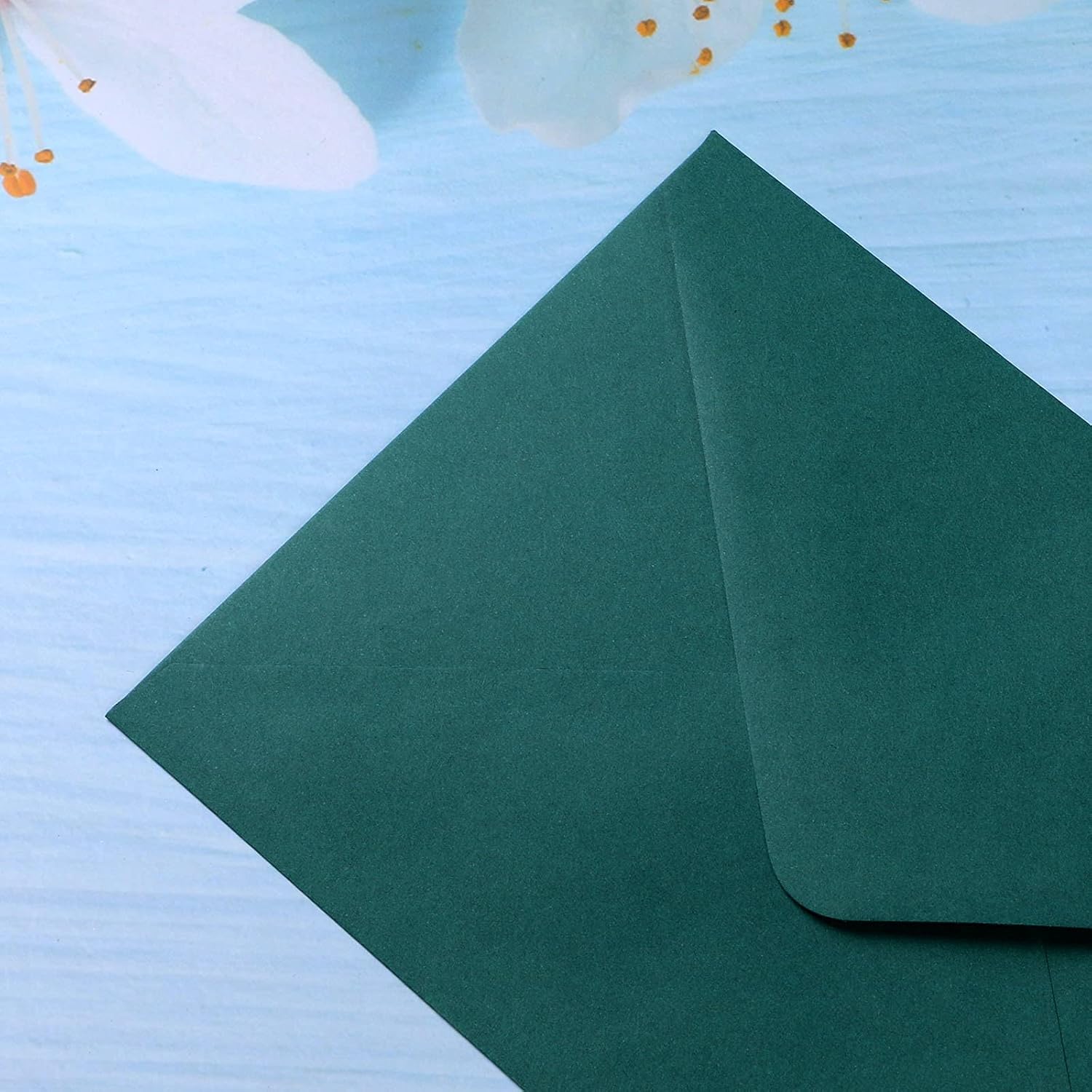 PONATIA 50 Pcs A7 Emerald Green Envelopes for 5x7 Weddings Invitation Cards