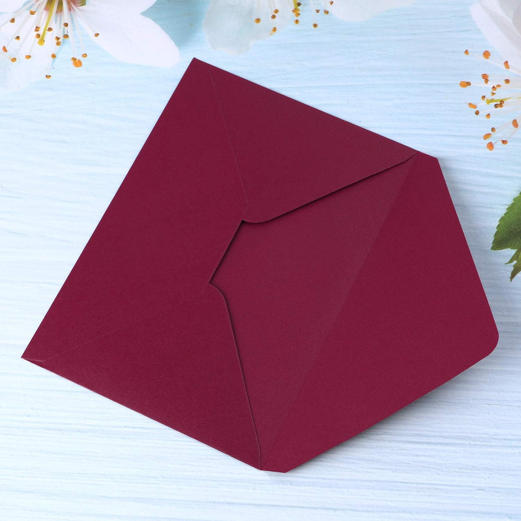 PONATIA 50 Pcs A7 Burgundy Envelopes for 5x7 Weddings Invitation Cards