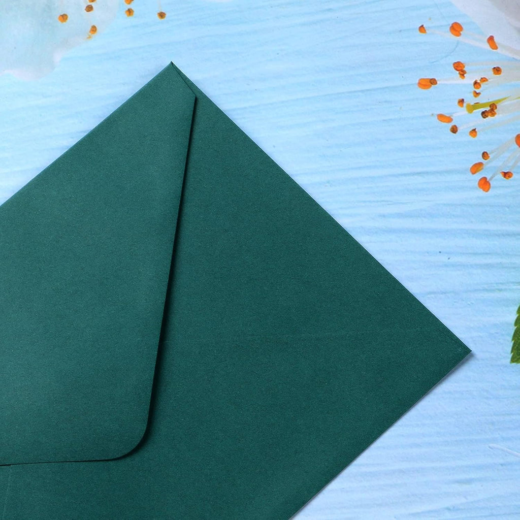 PONATIA 50 Pcs A7 Emerald Green Envelopes for 5x7 Weddings Invitation Cards