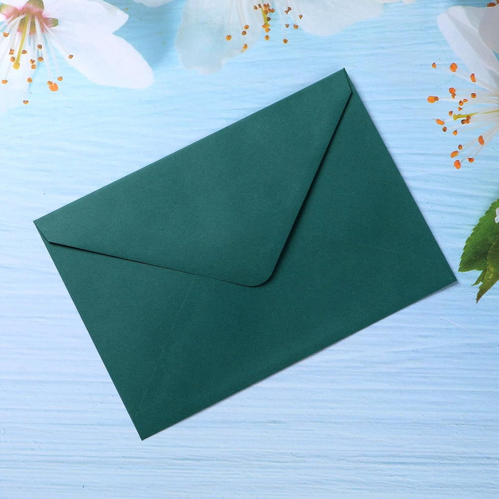 PONATIA 50 Pcs A7 Emerald Green Envelopes for 5x7 Weddings Invitation Cards