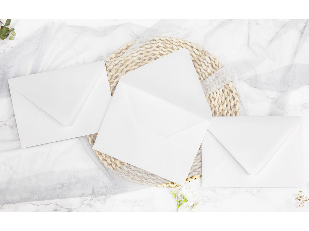 PONATIA 50 Pieces Ivory Euro Flap Envelopes for  Wedding Invitation Card