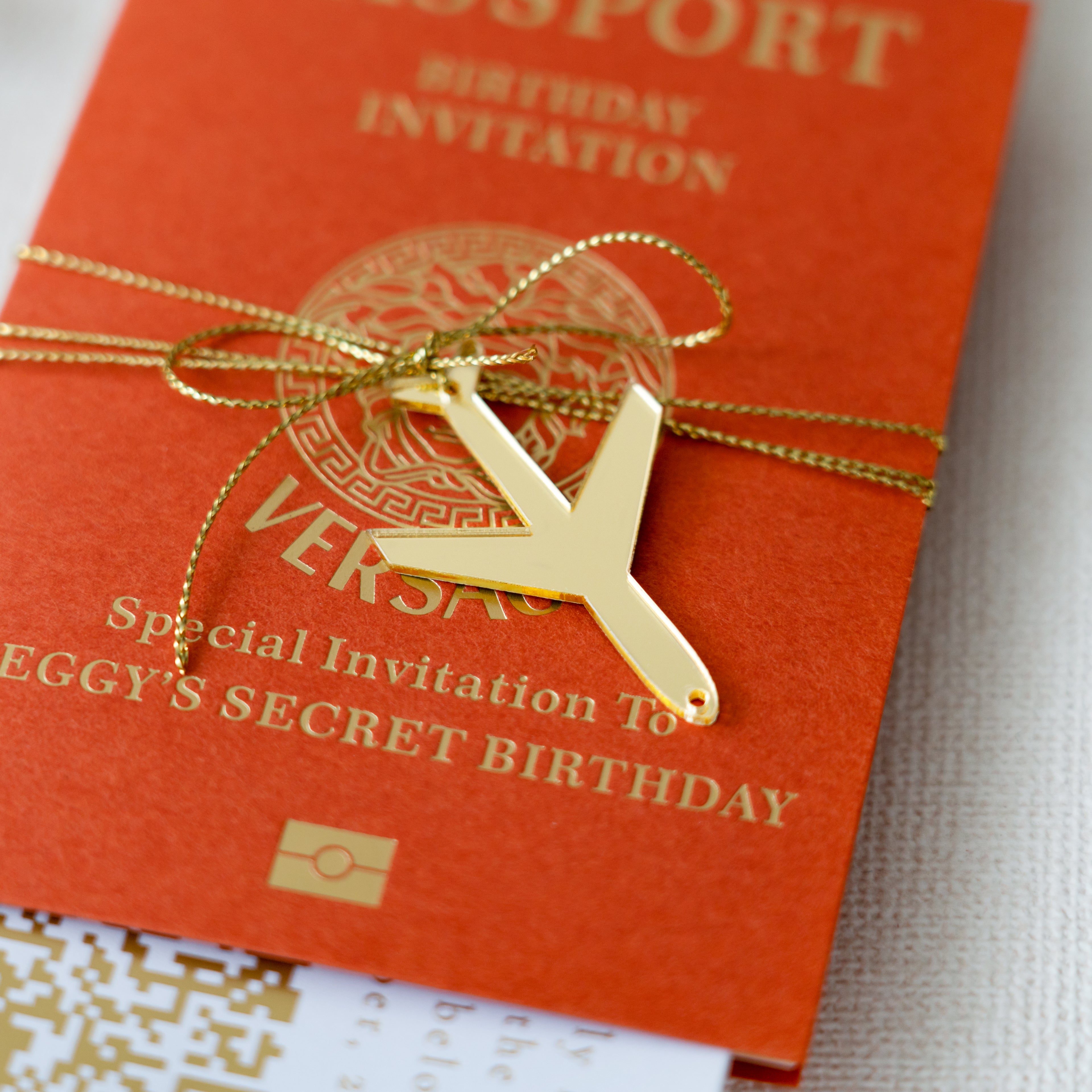 PONATIA Burnt Orange Wedding Passport Invite & Mirror Tag Passport Invitation Suite