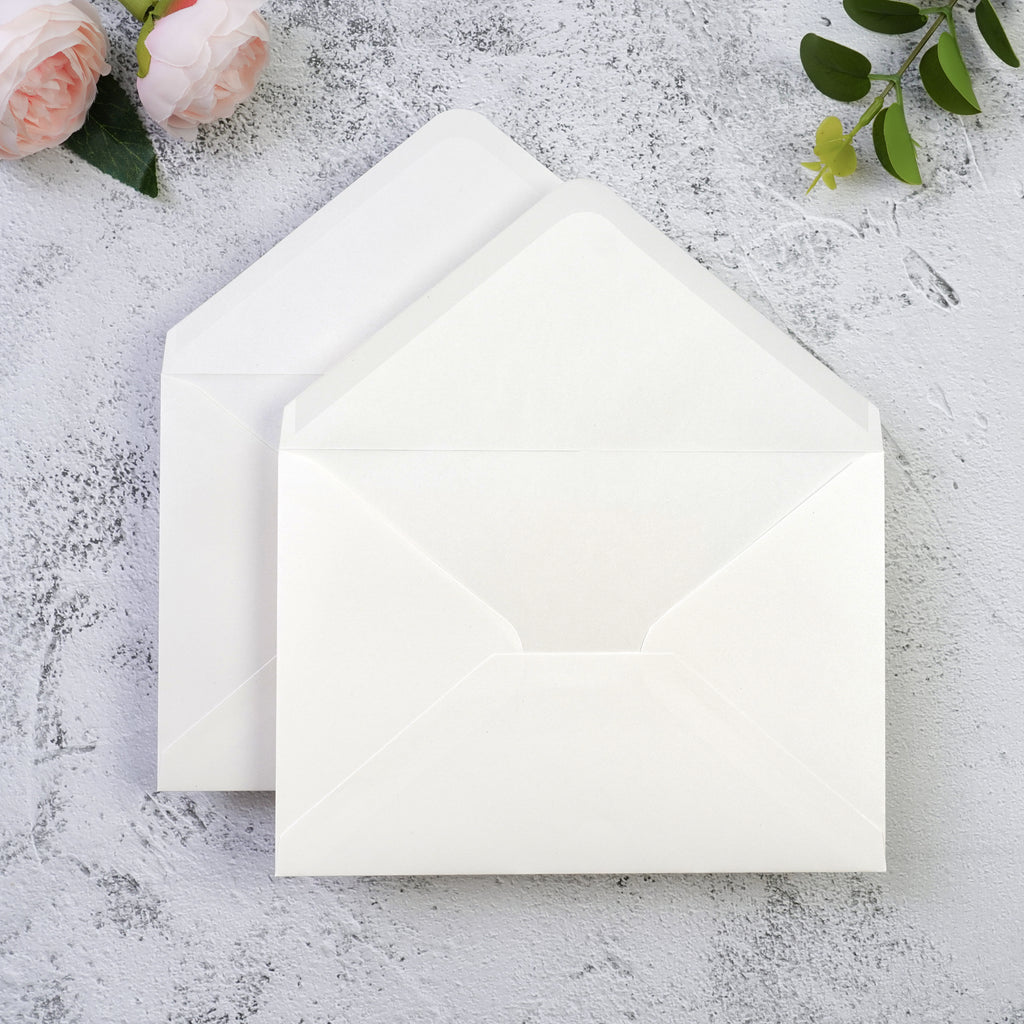 PONATIA 50 Pcs A7 Ivory Envelopes for 5x7 Weddings Invitation Cards