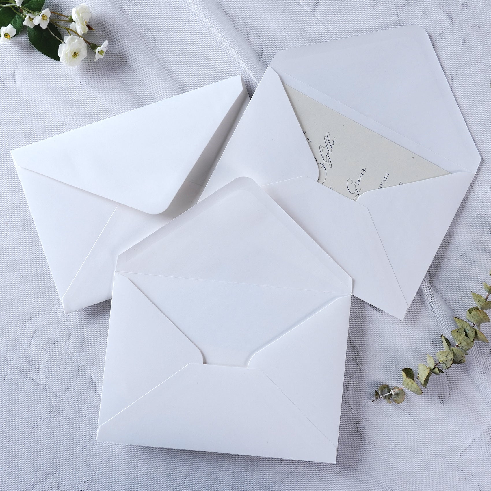 PONATIA 50 Pcs A7 White Envelopes for 5x7 Weddings Invitation Cards