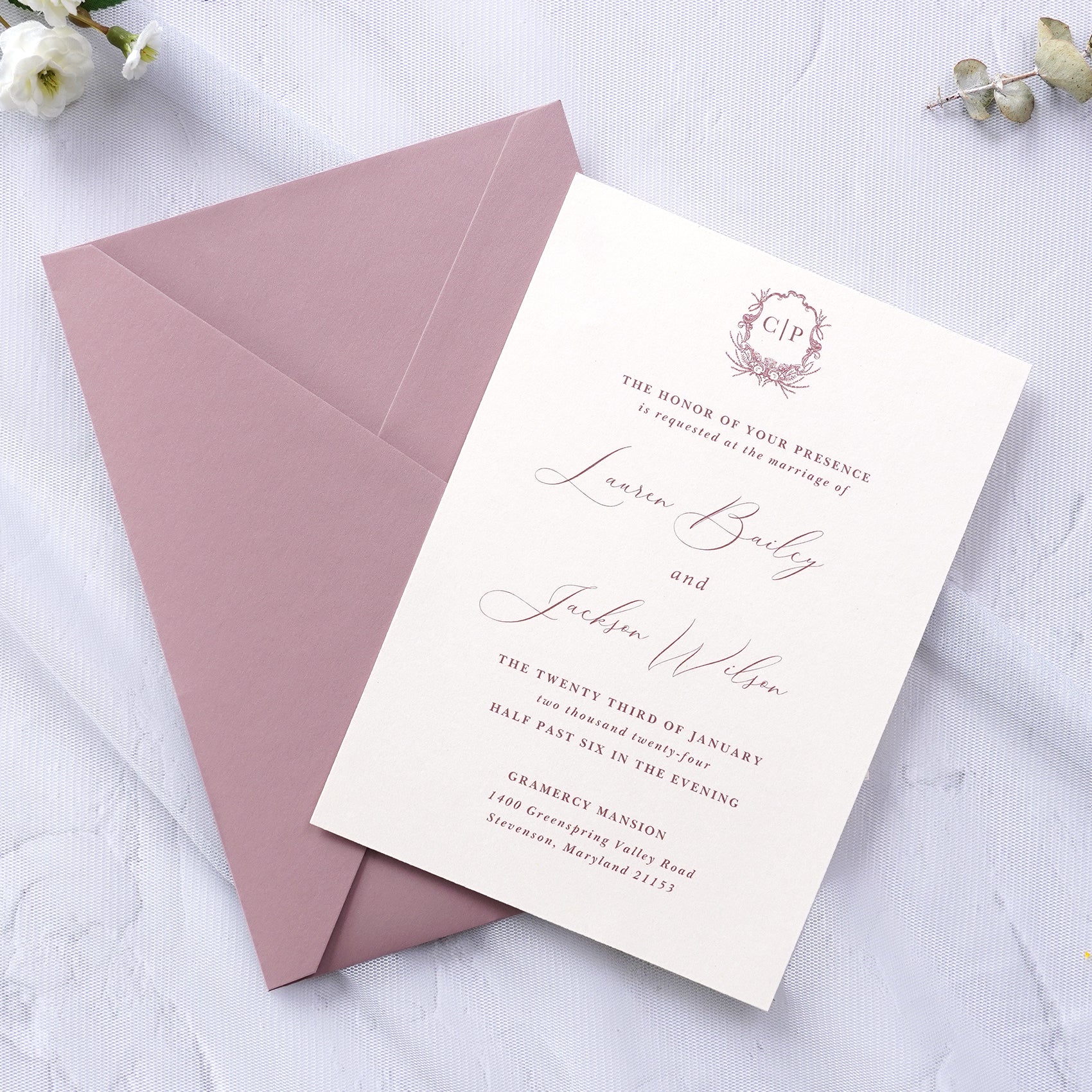 PONATIA 50 Pcs A7 Dusty Rose Envelopes for 5x7 Weddings Invitation Cards