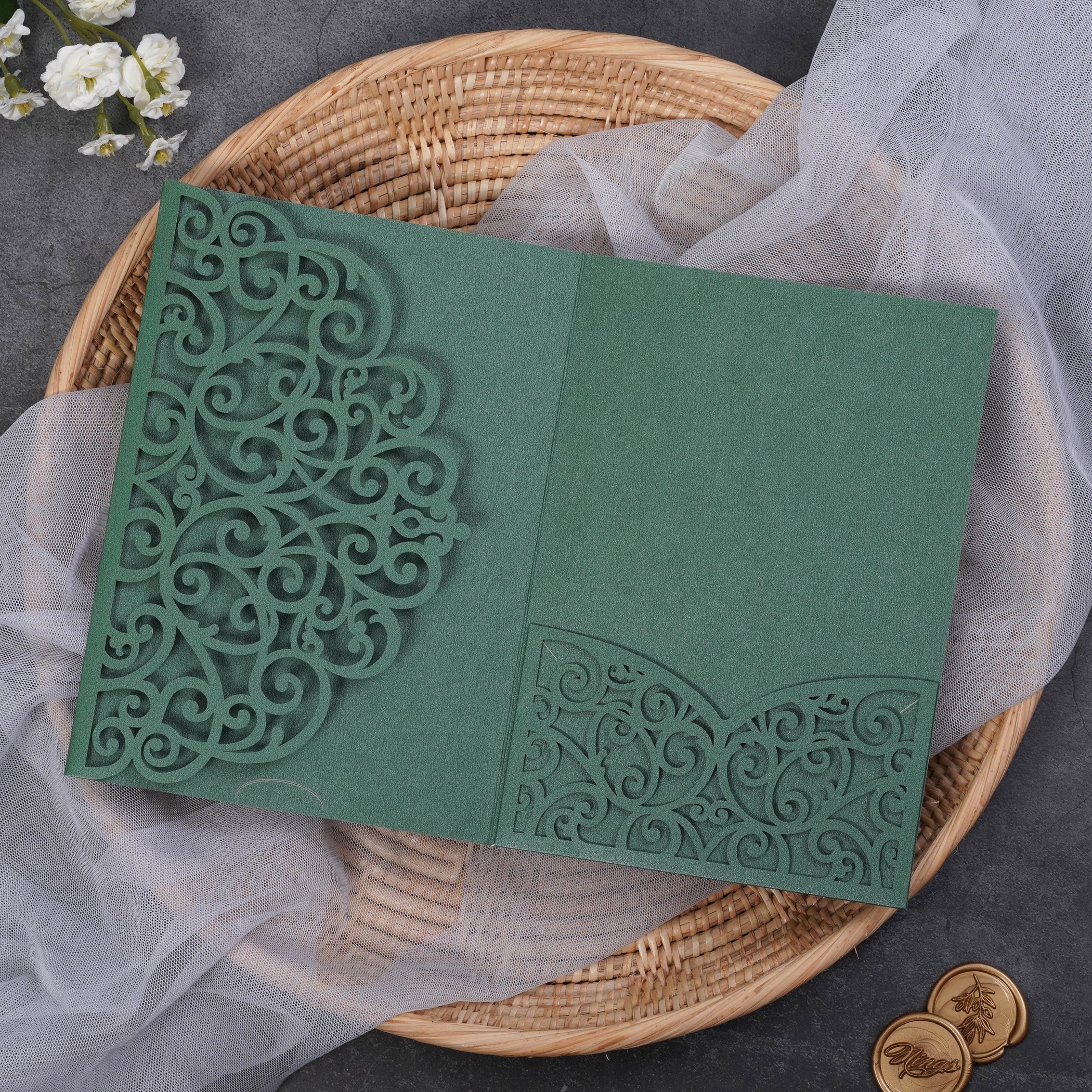 PONATIA Multi-color Design Tri-fold Laser Cut Pockets Collection PA-291
