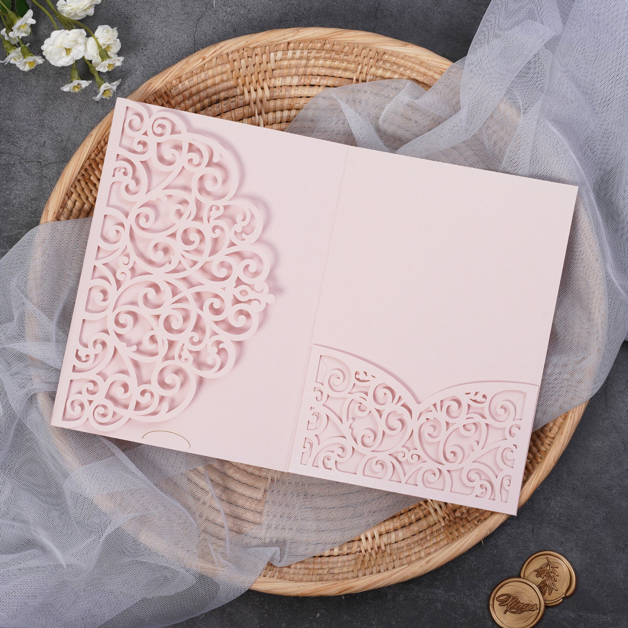 PONATIA Multi-color Design Tri-fold Laser Cut Pockets Collection PA-291