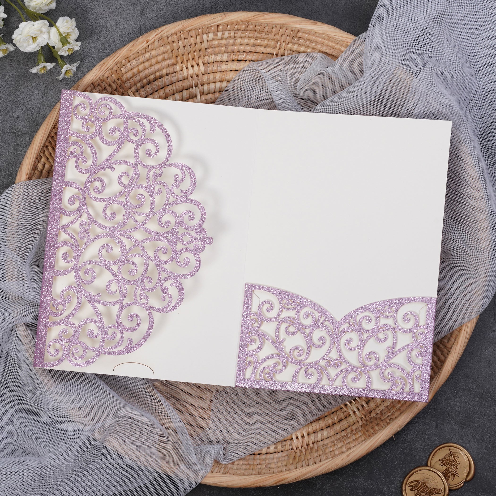 PONATIA Multi-color Design Tri-fold Laser Cut Pockets Collection PA-291