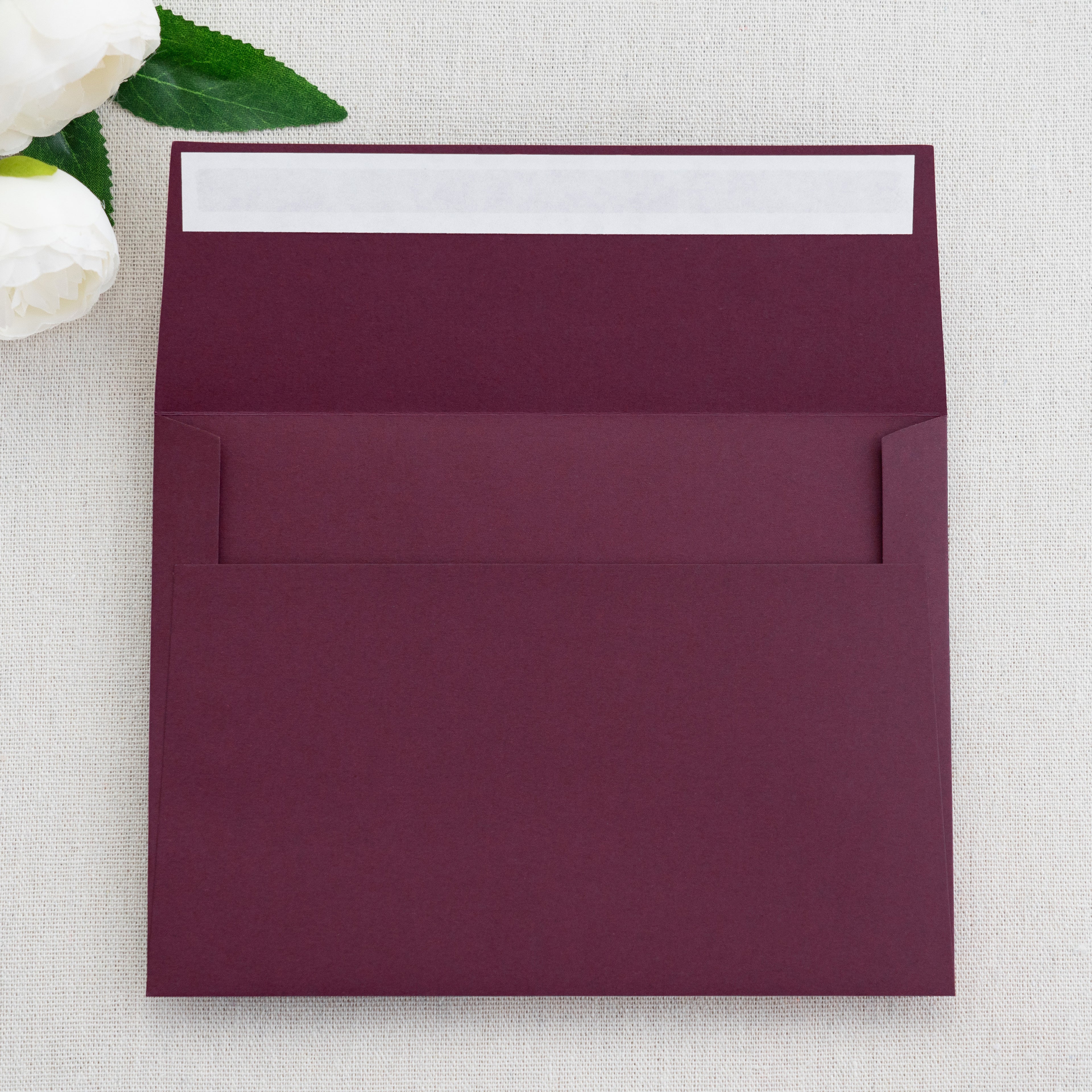 PONATIA 50 Pieces 5x7 Burgundy Envelopes, A7 Envelopes Self Seal for Weddings, Invitation Cards
