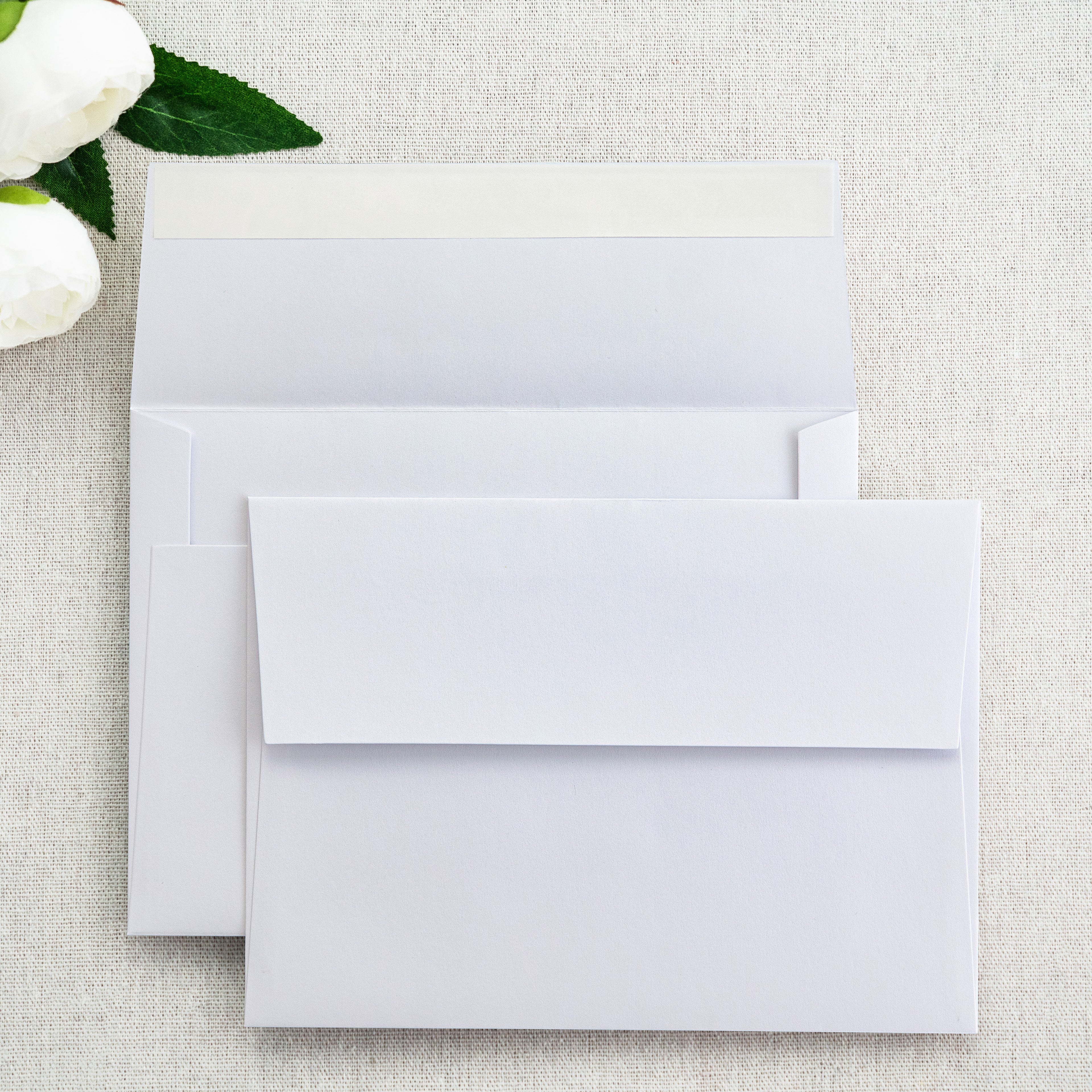 PONATIA 50 Pieces 5x7 White Envelopes, A7 Envelopes Self Seal for Weddings, Invitation Cards