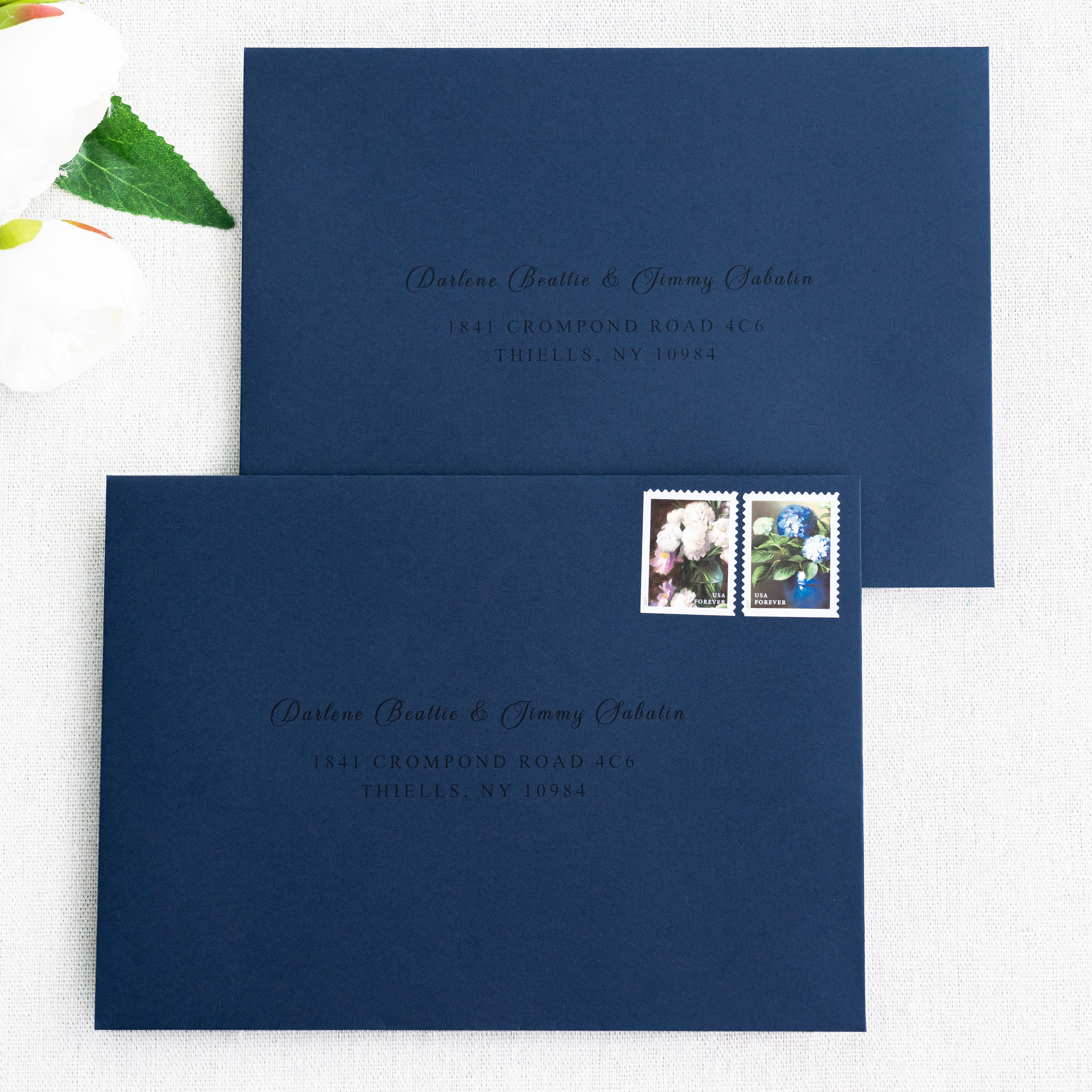 PONATIA 50 Pieces 5x7 Navy Blue Envelopes, A7 Envelopes Self Seal for Weddings, Invitation Cards