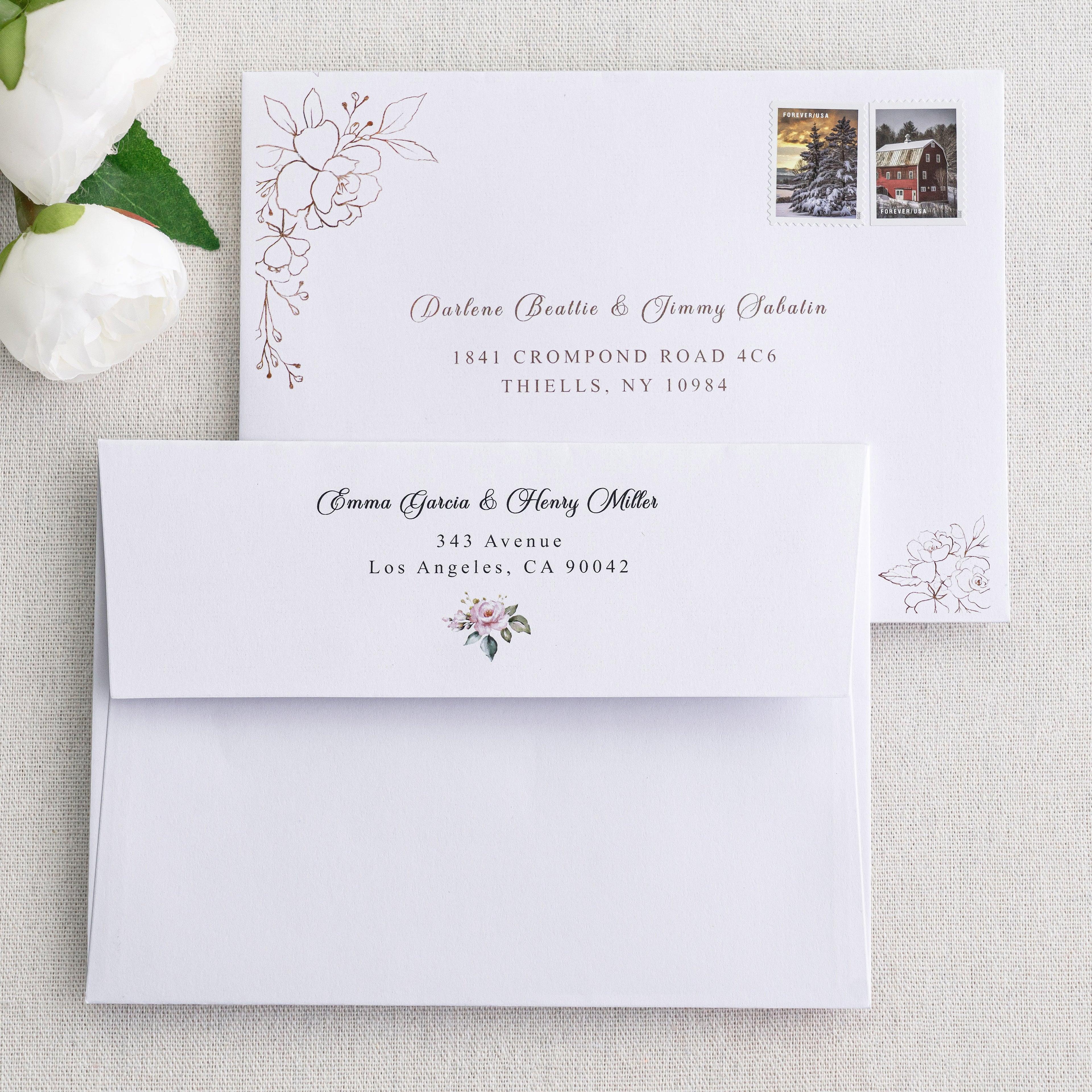 PONATIA 50 Pieces 5x7 White Envelopes, A7 Envelopes Self Seal for Weddings, Invitation Cards