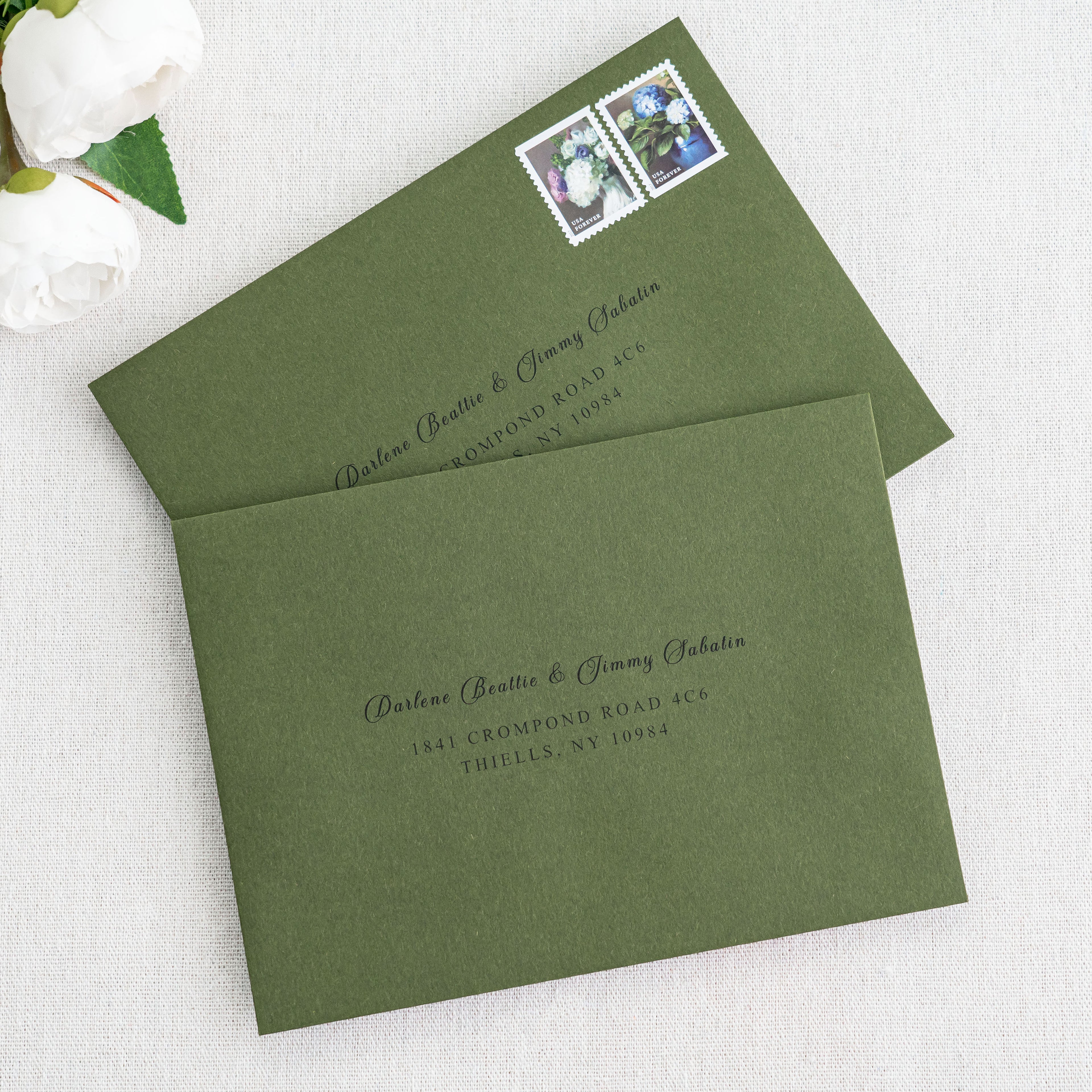 PONATIA 50 Pieces 5x7 Olive Green Envelopes, A7 Envelopes Self Seal for Weddings, Invitation Cards