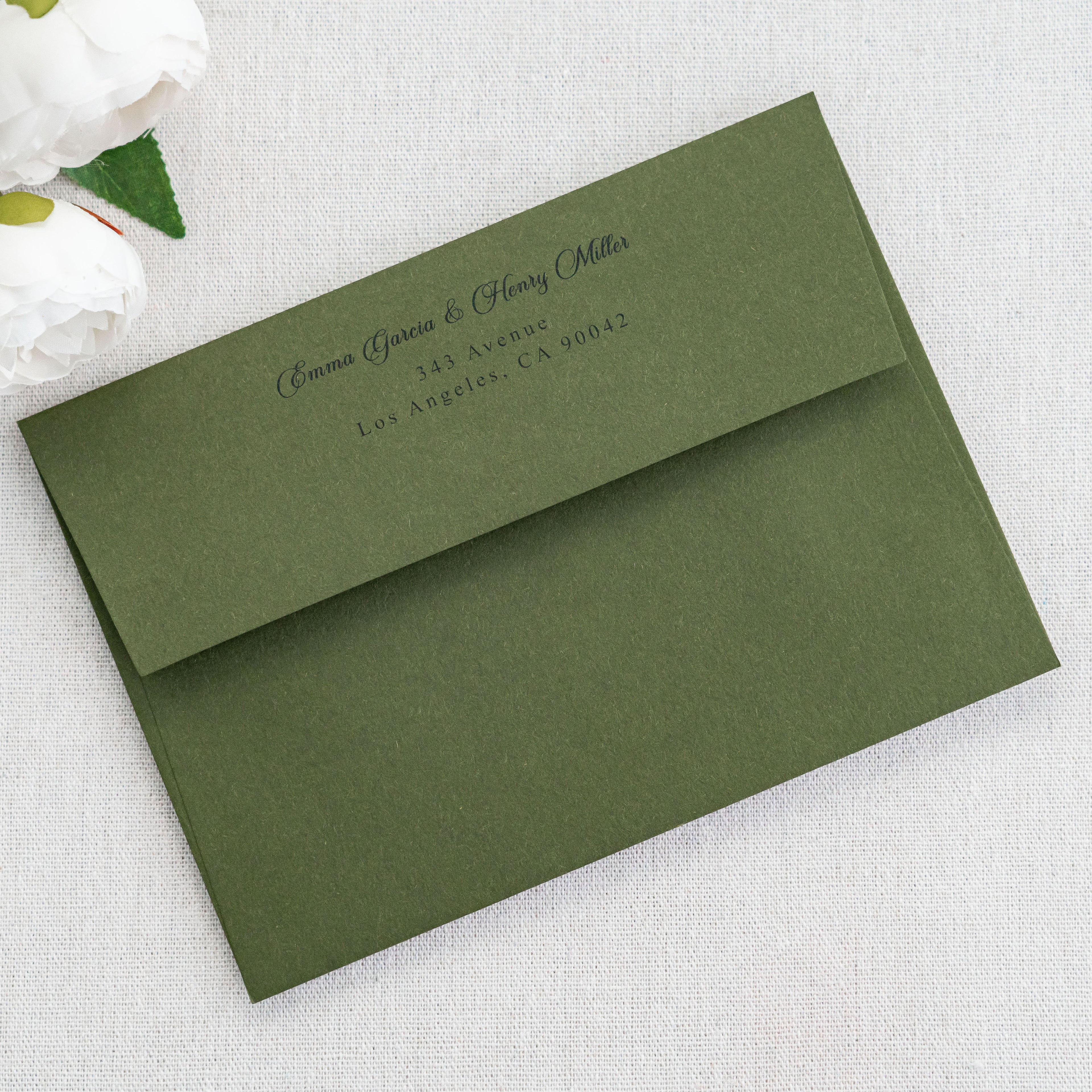PONATIA 50 Pieces 5x7 Olive Green Envelopes, A7 Envelopes Self Seal for Weddings, Invitation Cards
