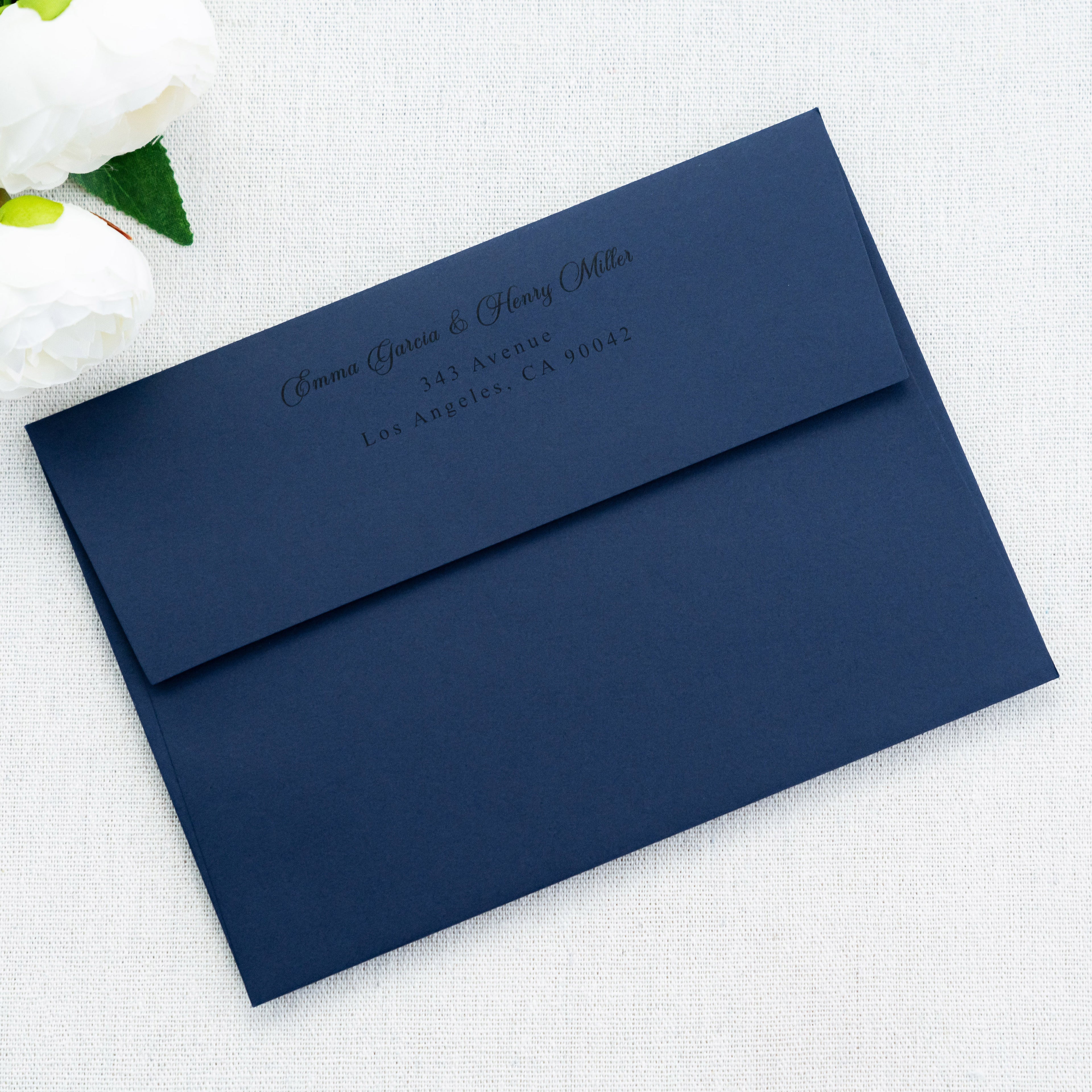 PONATIA 50 Pieces 5x7 Navy Blue Envelopes, A7 Envelopes Self Seal for Weddings, Invitation Cards