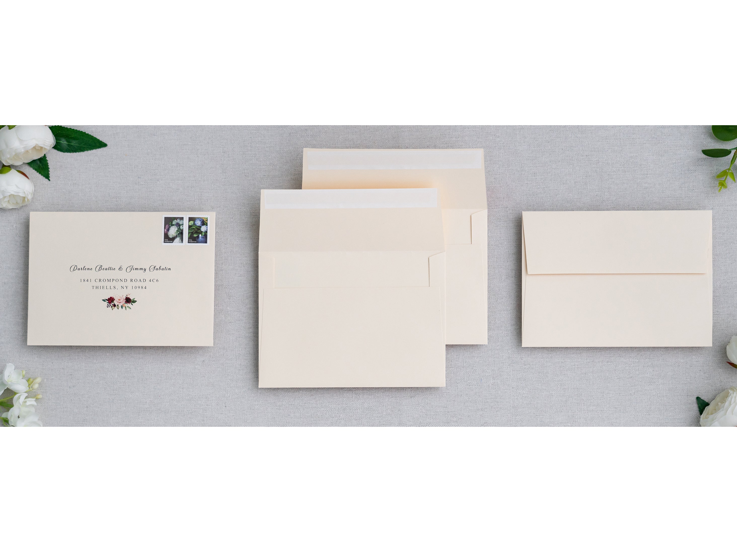 PONATIA 50 Pieces 5x7 Cream Envelopes, A7 Envelopes Self Seal for Weddings, Invitation Cards