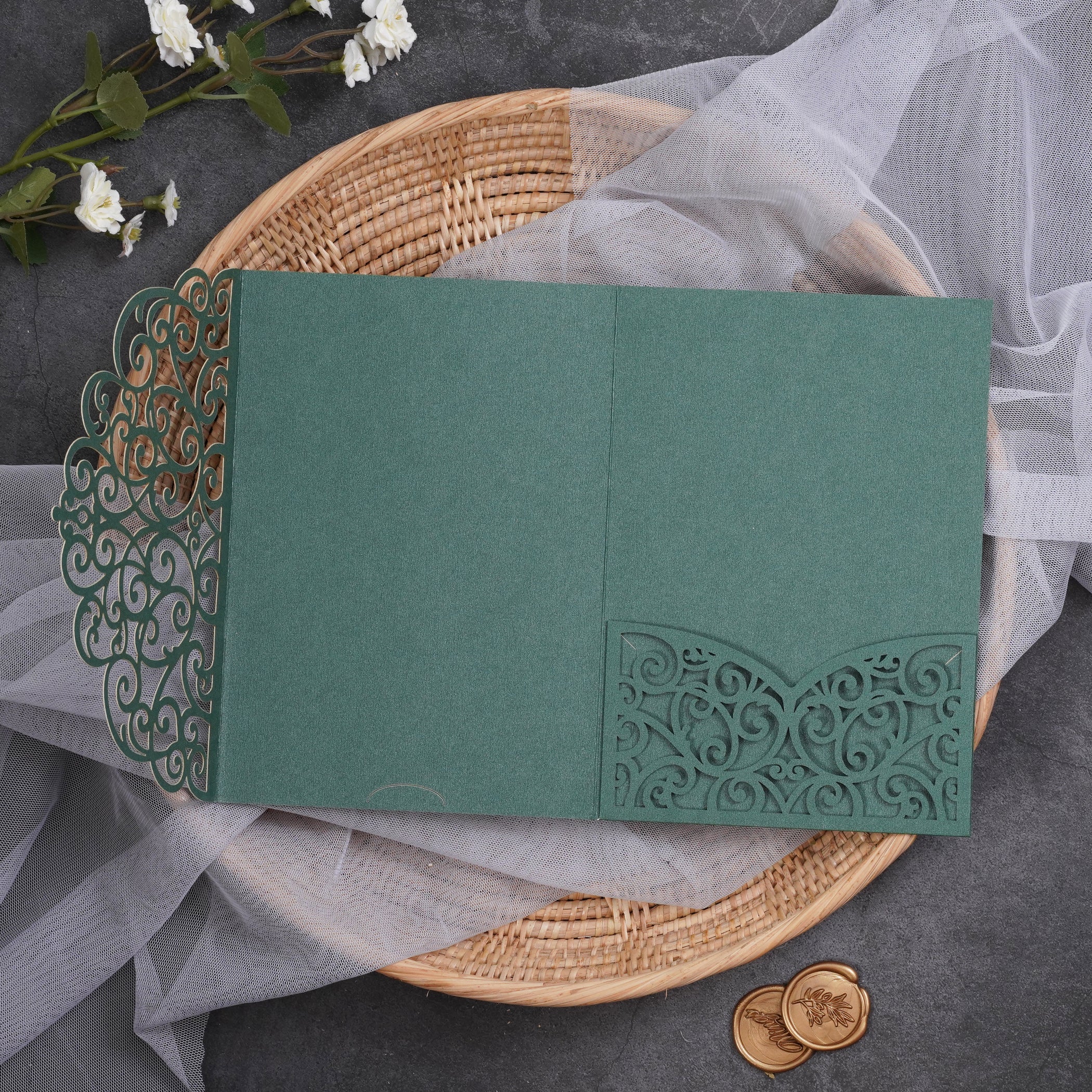 PONATIA Multi-color Design Tri-fold Laser Cut Pockets Collection PA-291
