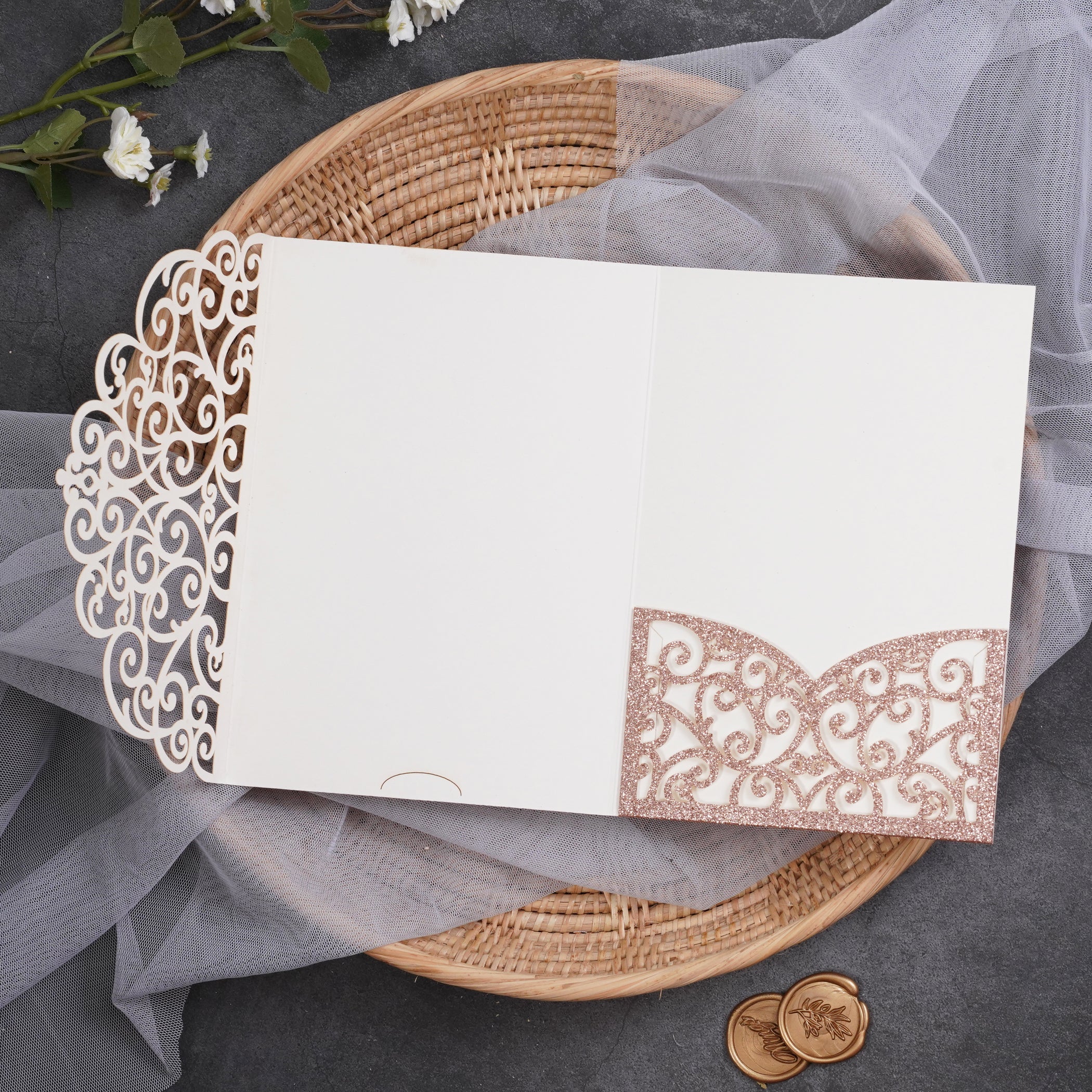 PONATIA Multi-color Design Tri-fold Laser Cut Pockets Collection PA-291