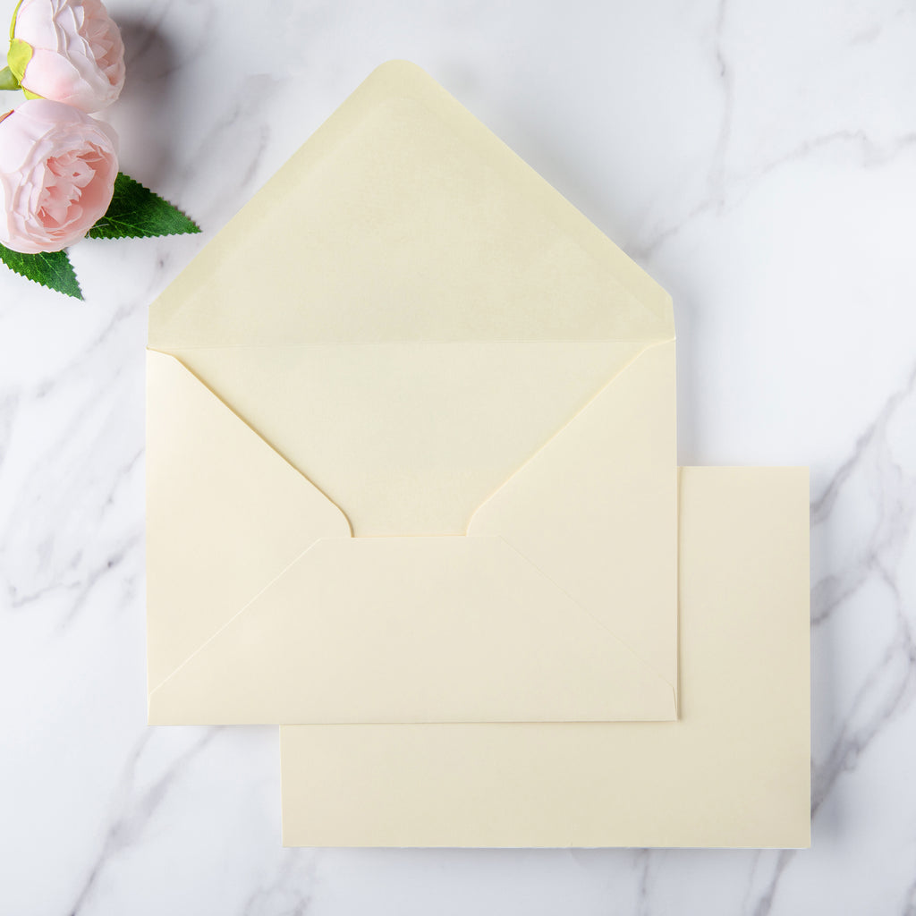 PONATIA 50 Pcs A7 Cream Envelopes for 5x7 Weddings Invitation Cards