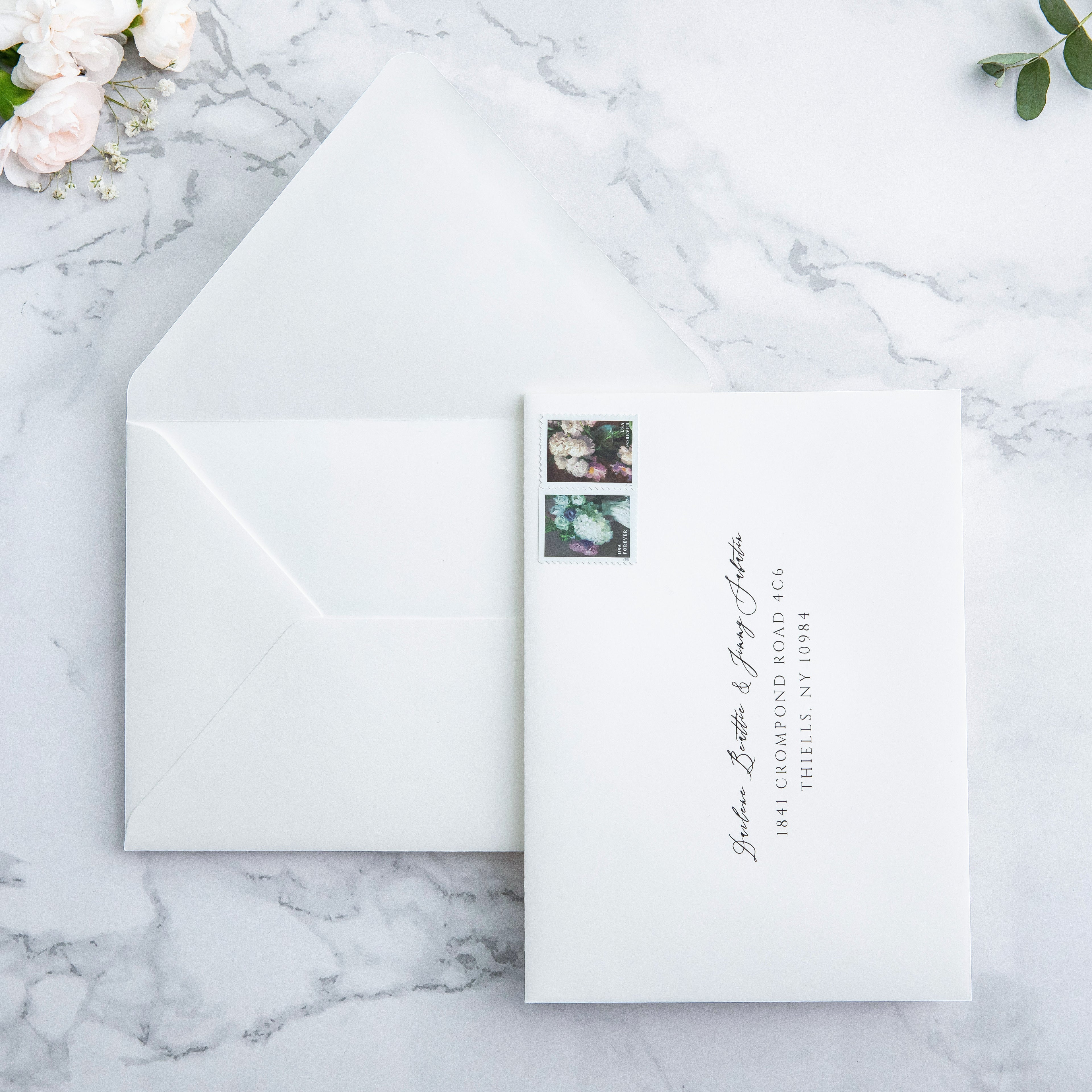 PONATIA 50 Pieces Ivory Euro Flap Envelopes for  Wedding Invitation Card