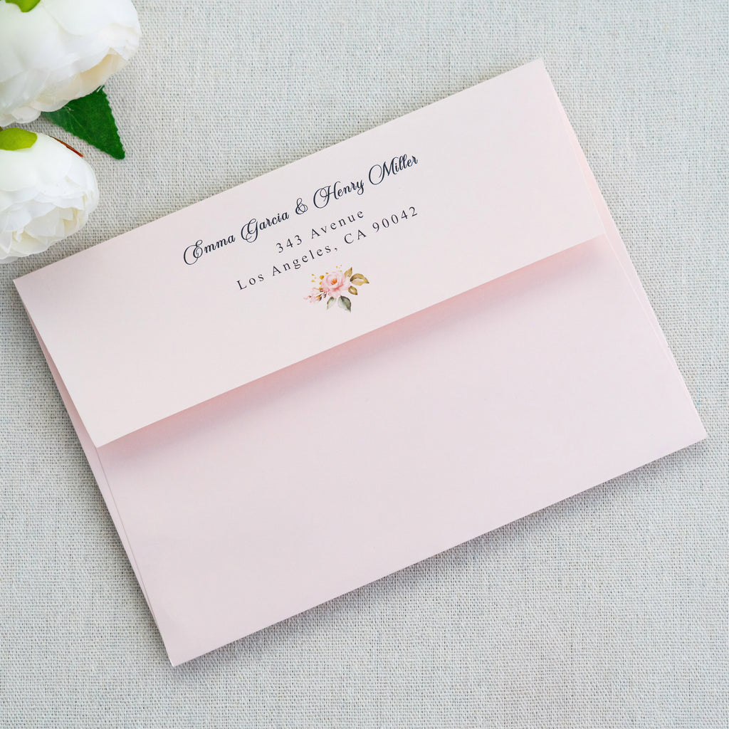 PONATIA 50 Pieces 5x7 Blush Pink Envelopes, A7 Envelopes Self Seal for Weddings, Invitation Cards