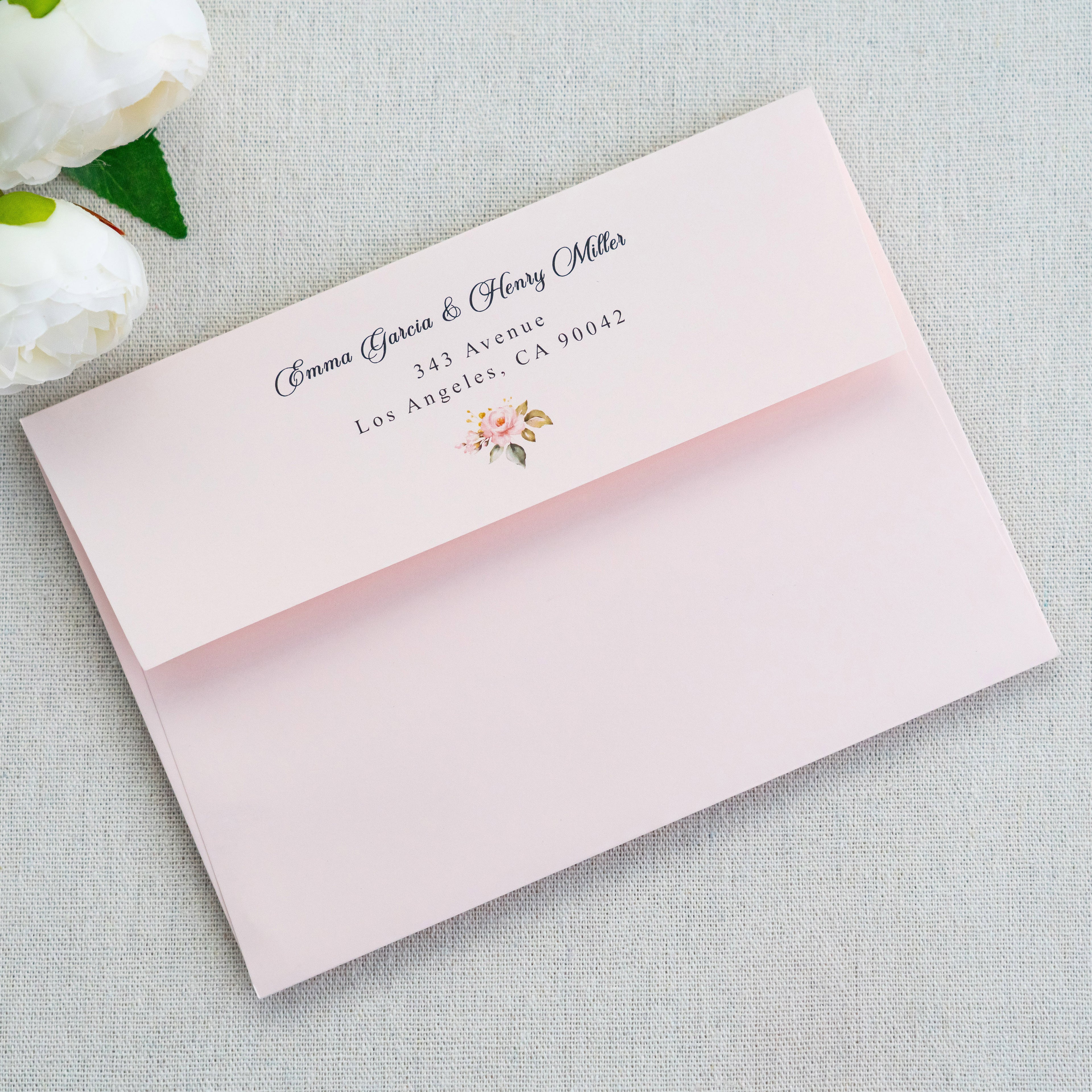 PONATIA 50 Pieces 5x7 Blush Pink Envelopes, A7 Envelopes Self Seal for Weddings, Invitation Cards