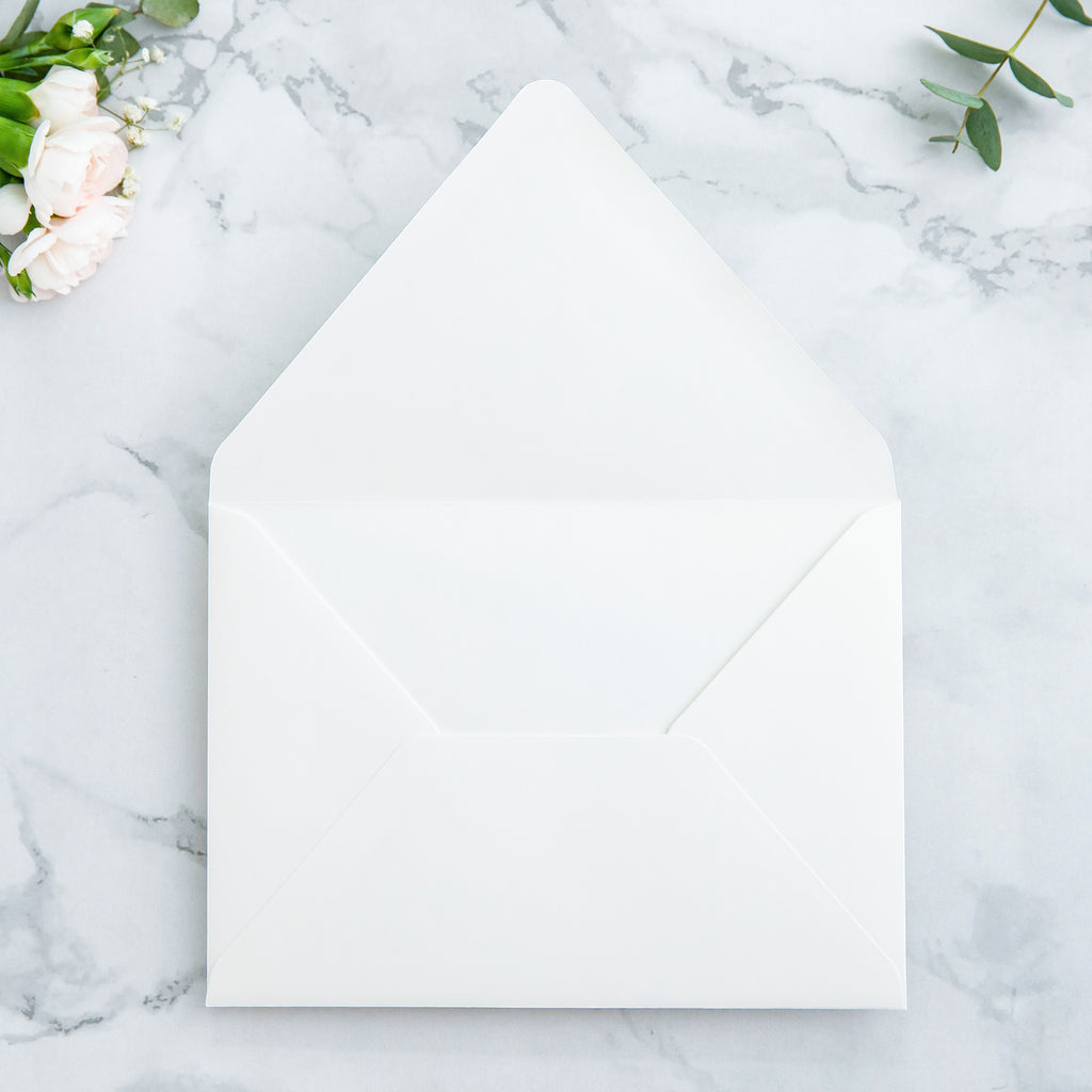 PONATIA 50 Pieces Ivory Euro Flap Envelopes for  Wedding Invitation Card