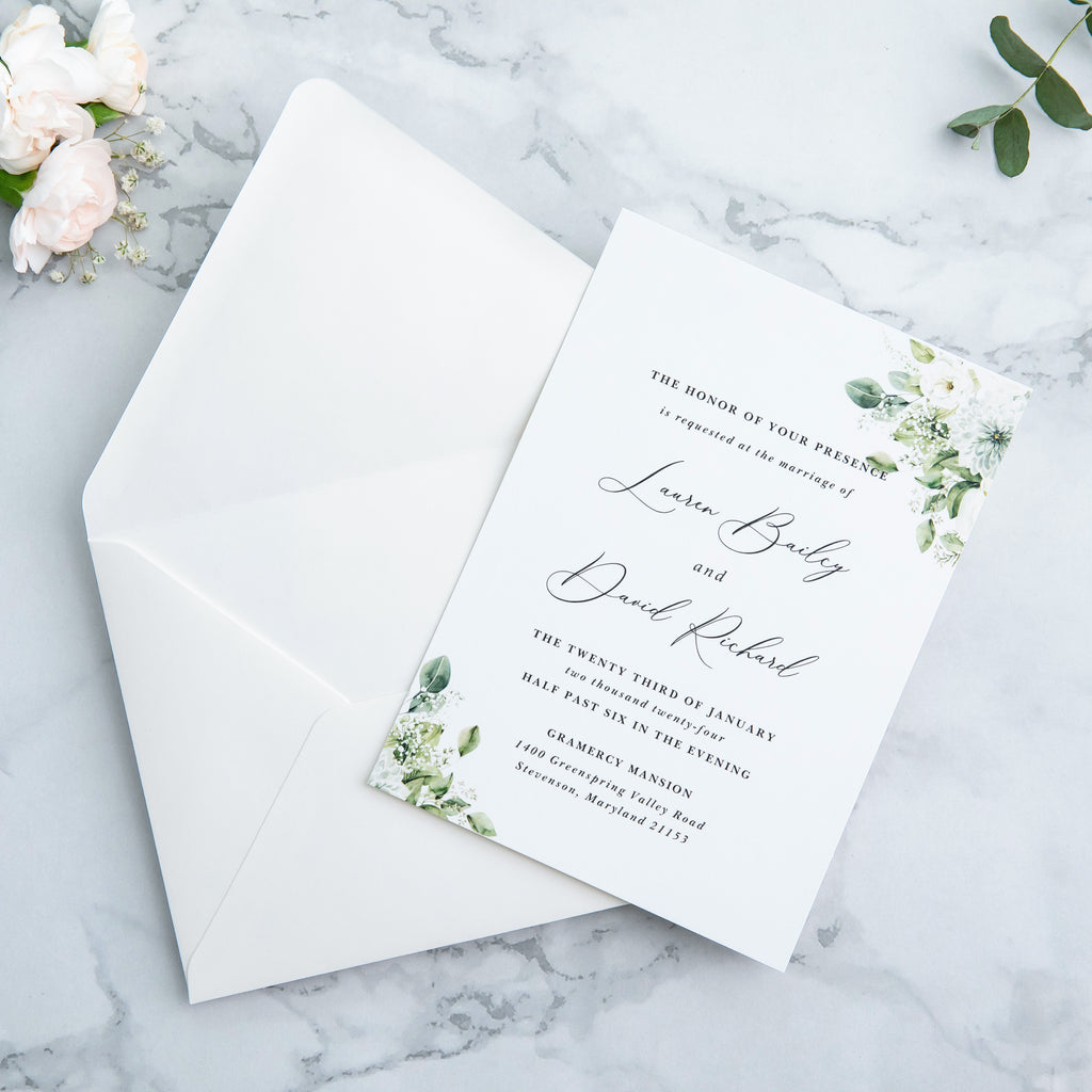 PONATIA 50 Pieces Ivory Euro Flap Envelopes for  Wedding Invitation Card