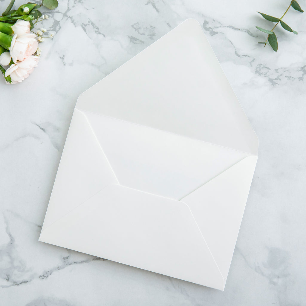 PONATIA 50 Pieces Ivory Euro Flap Envelopes for  Wedding Invitation Card