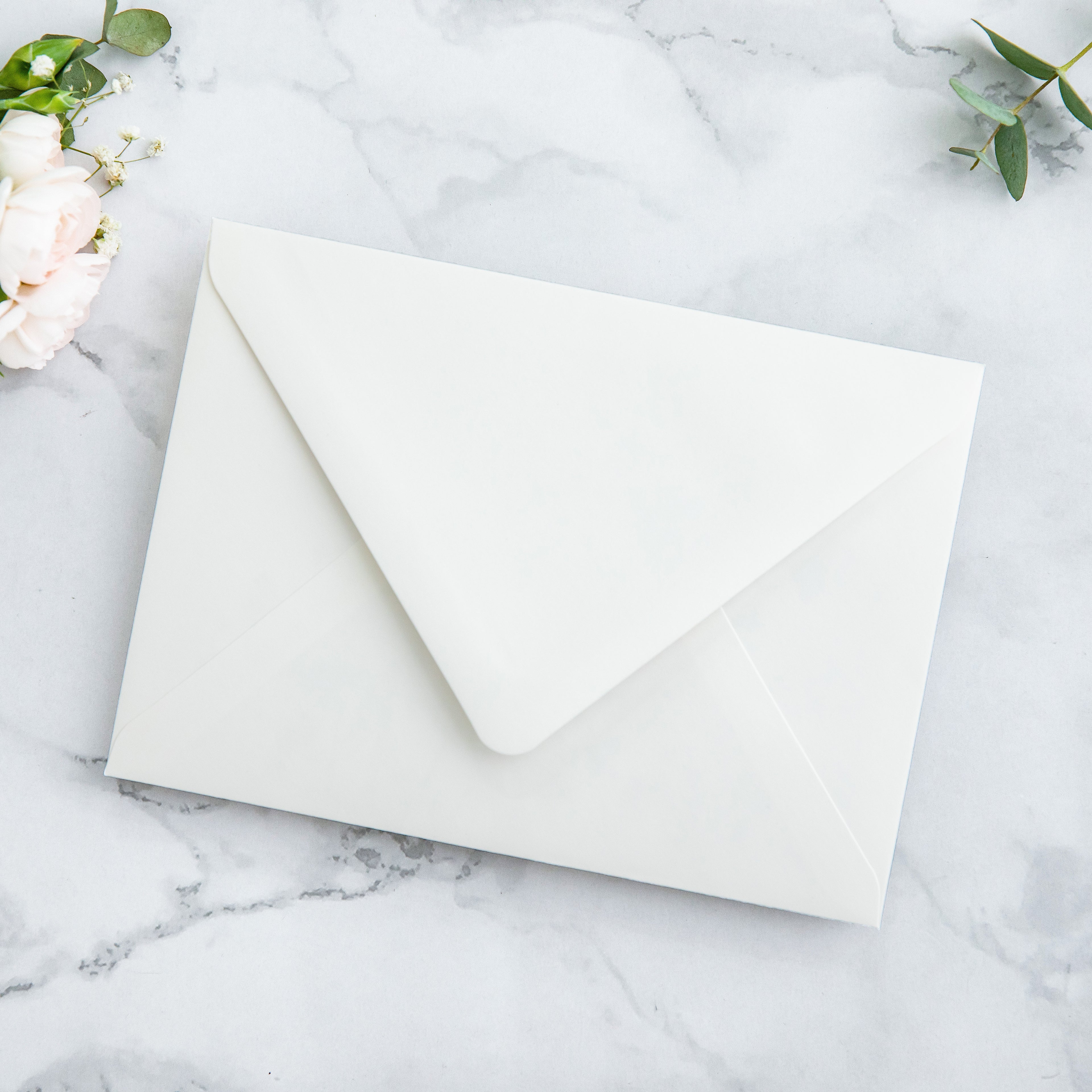 PONATIA 50 Pieces Ivory & Boho Floral Liner Euro Flap Envelopes for  Wedding Invitation Card