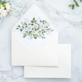 PONATIA 50 Pieces Ivory & White flower Liner Euro Flap Envelopes for  Wedding Invitation Card