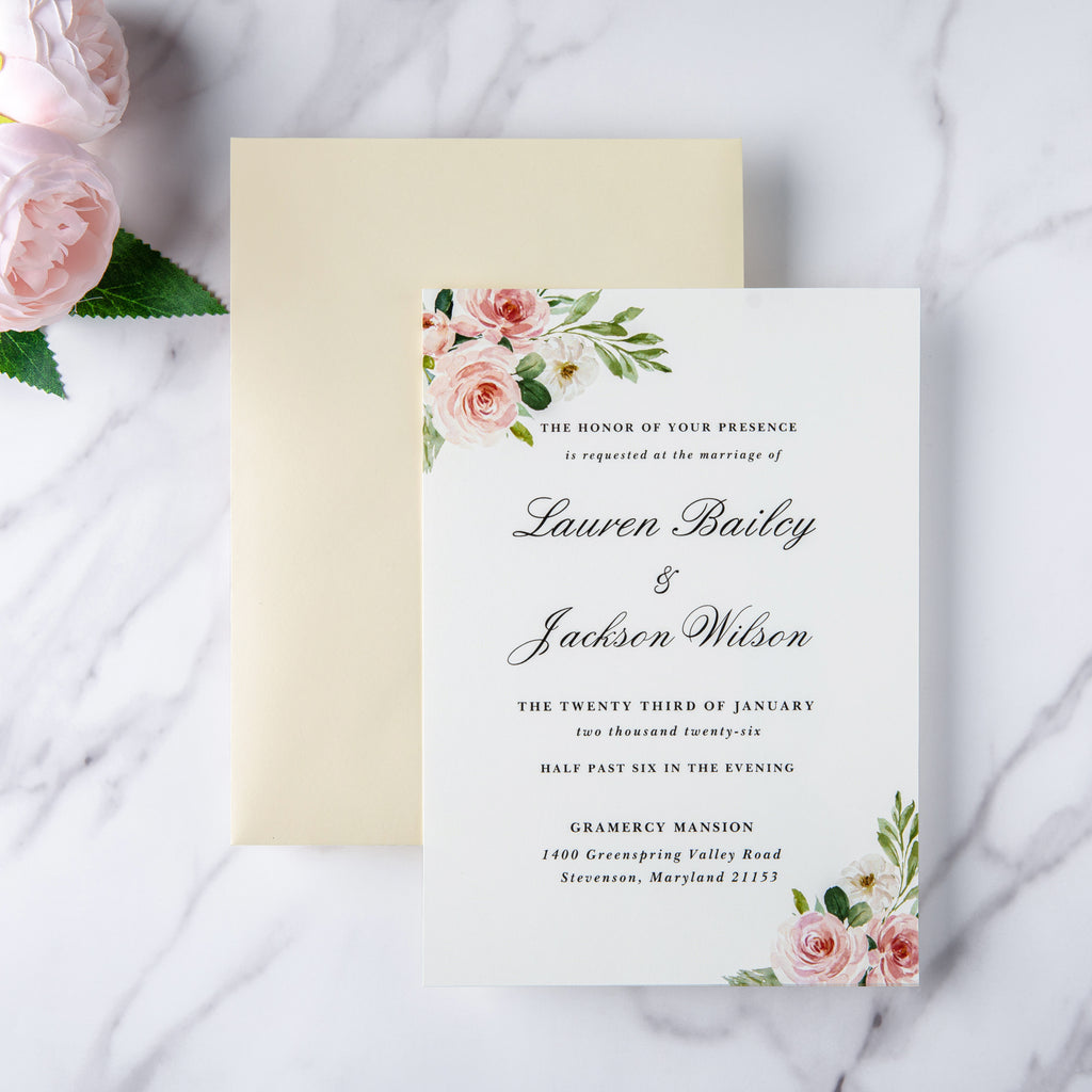 PONATIA 50 Pcs A7 Cream Envelopes for 5x7 Weddings Invitation Cards